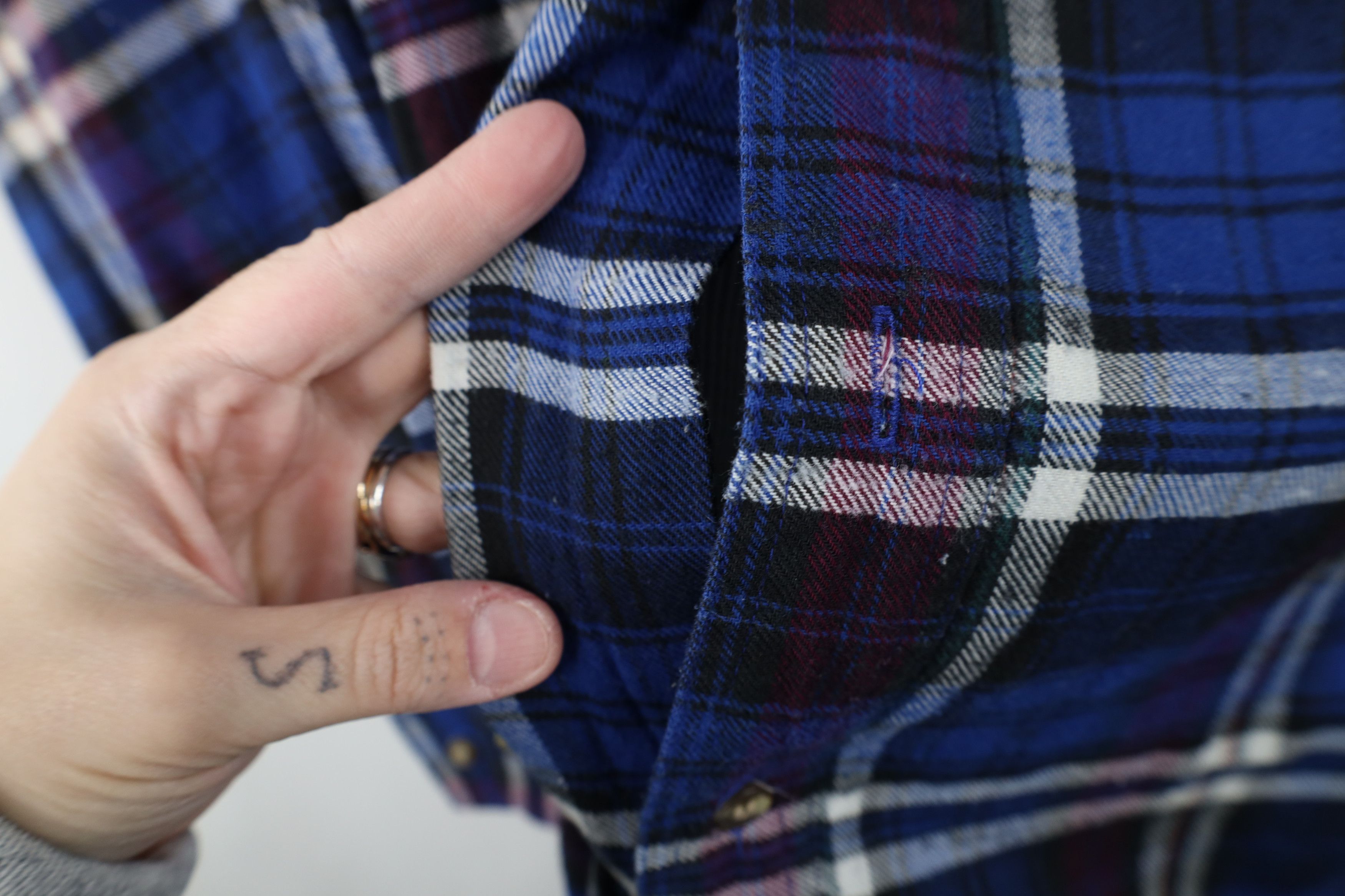 Vintage Vintage 70s 80s Streetwear Knit Flannel Button Shirt Jacket Size US L / EU 52-54 / 3 - 4 Thumbnail
