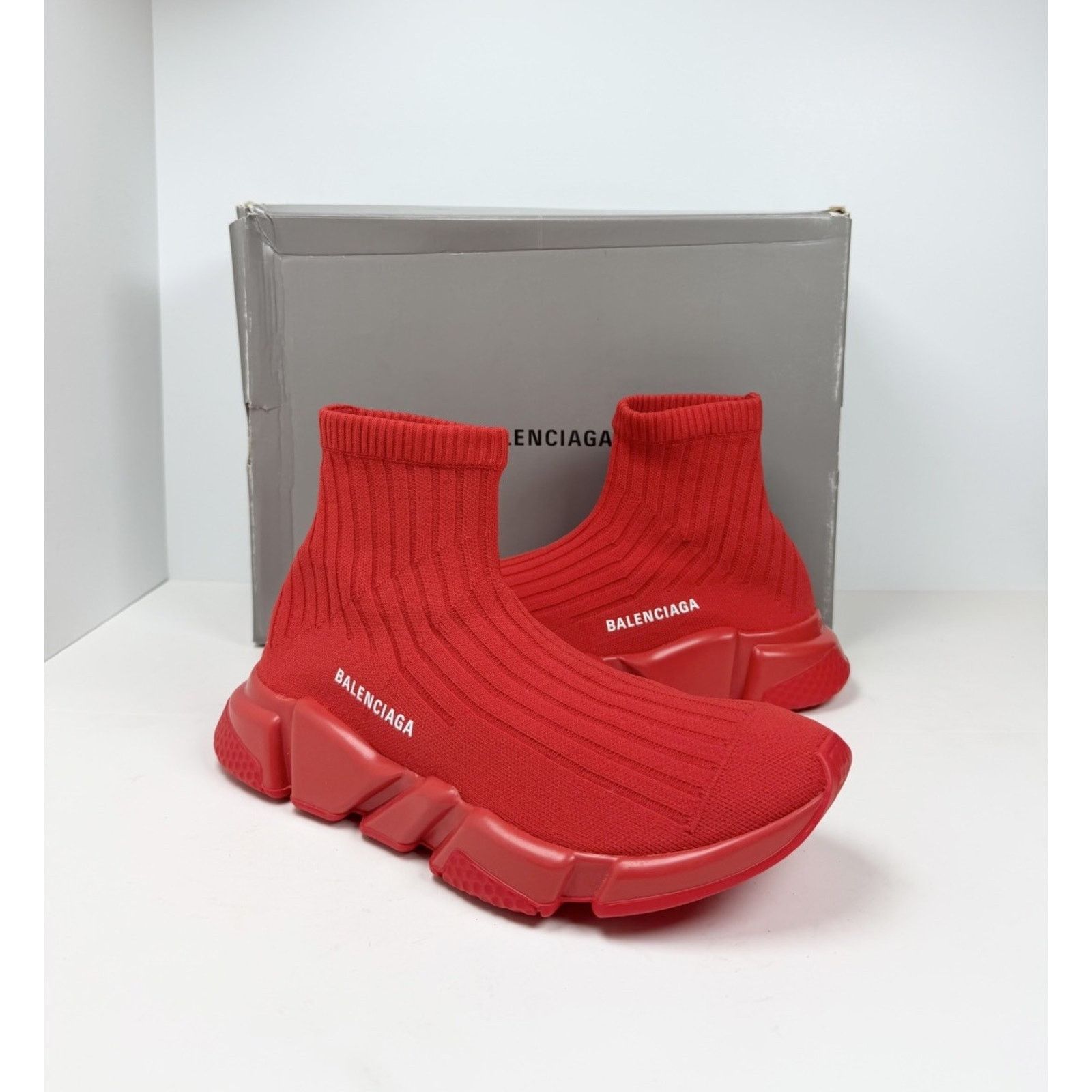 Balenciaga Size 42EU/9US - Balenciaga Speed Rib Knit Red NEW Size US 9 / EU 42 - 2 Thumbnail