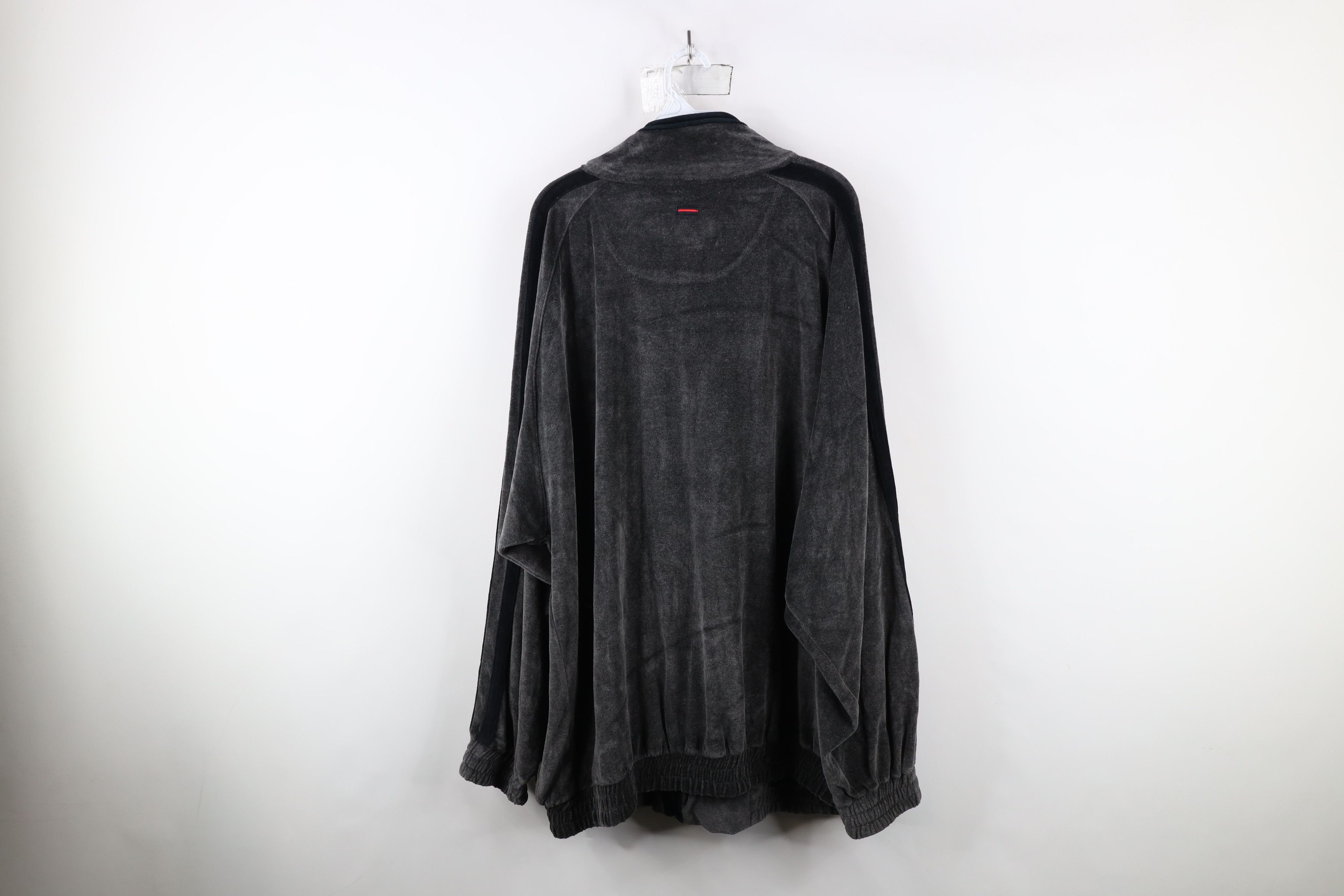 Fubu × Vintage Vintage 90s Y2K FUBU Script Baggy Fit Velour Jacket Gray Size US XXL / EU 58 / 5 - 11 Thumbnail