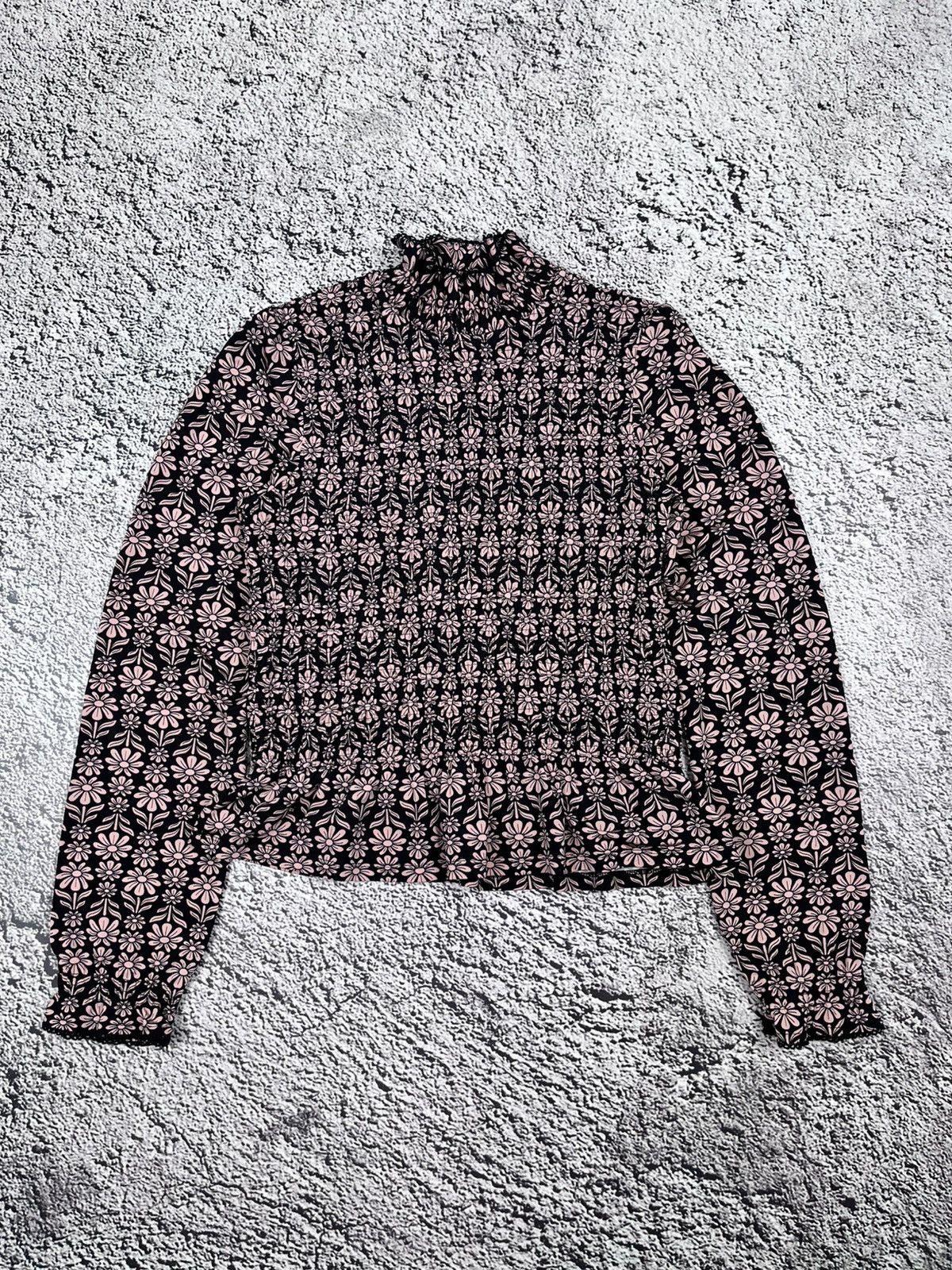 Sandro Vintage Sandro Stretch Floral Turtleneck Blouse Top Size M / US 6-8 / IT 42-44 - 1 Thumbnail