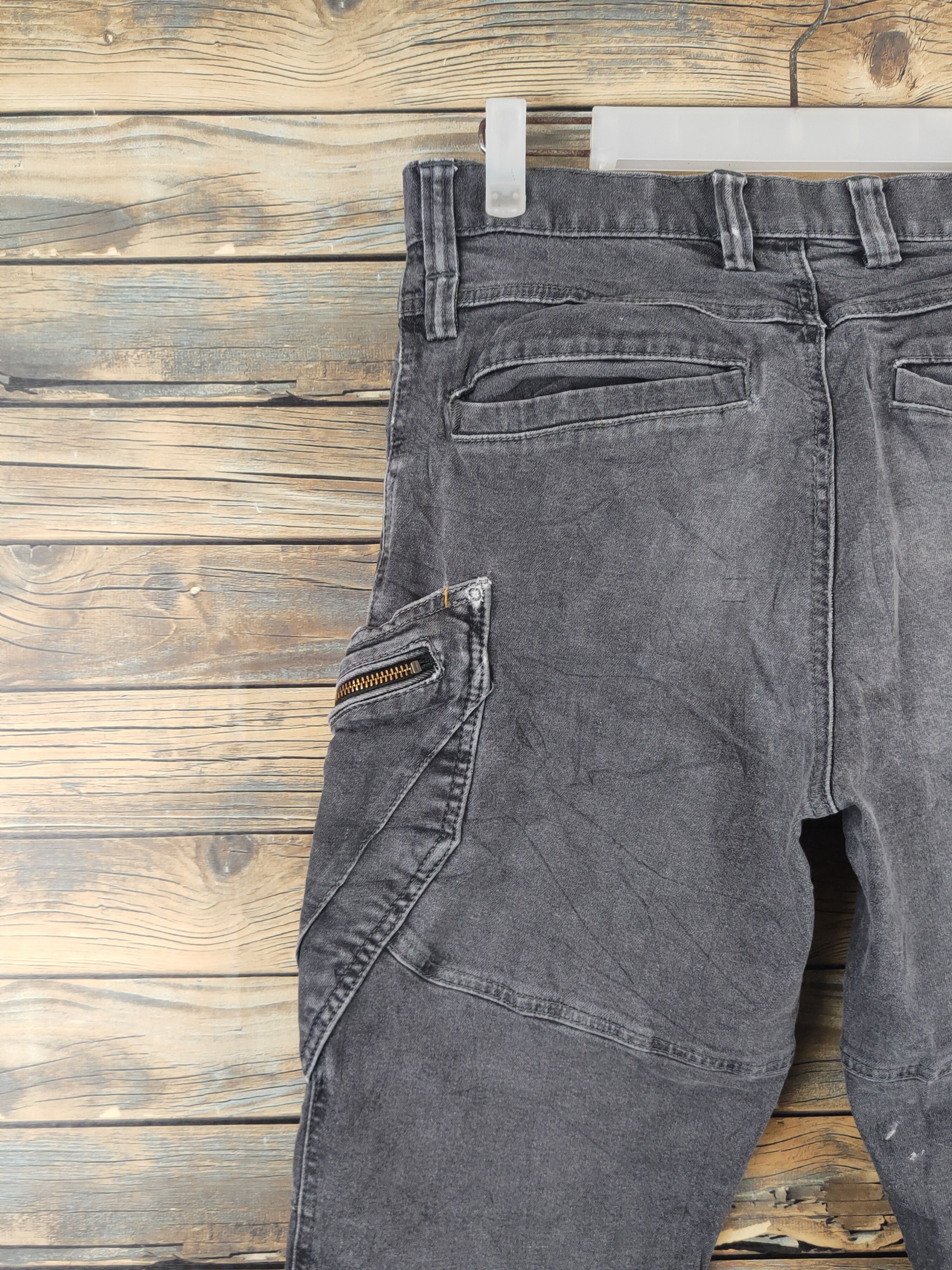 Japanese Brand TS Design Black cargo Distressed Ripped Jeans #W2190 Size US 30 / EU 46 - 8 Thumbnail