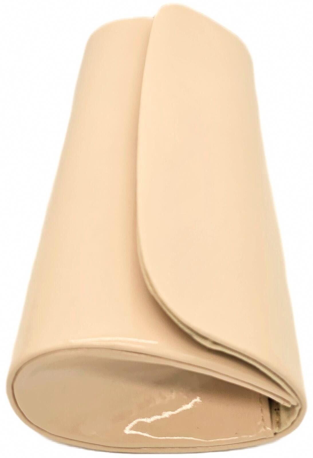 Unknown London Beige Faux Leather Clutch Purse with Detachable Chain Strap Size ONE SIZE - 4 Thumbnail