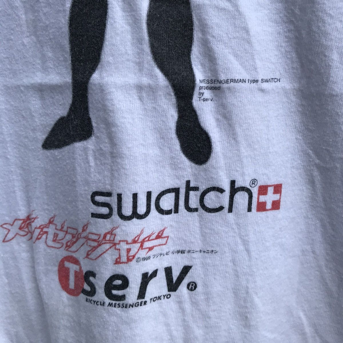 Japanese Brand × Swatch × Vintage Vintage 90s SWATCH x TSERV bicycle messenger tokyo tee Size US M / EU 48-50 / 2 - 3 Thumbnail