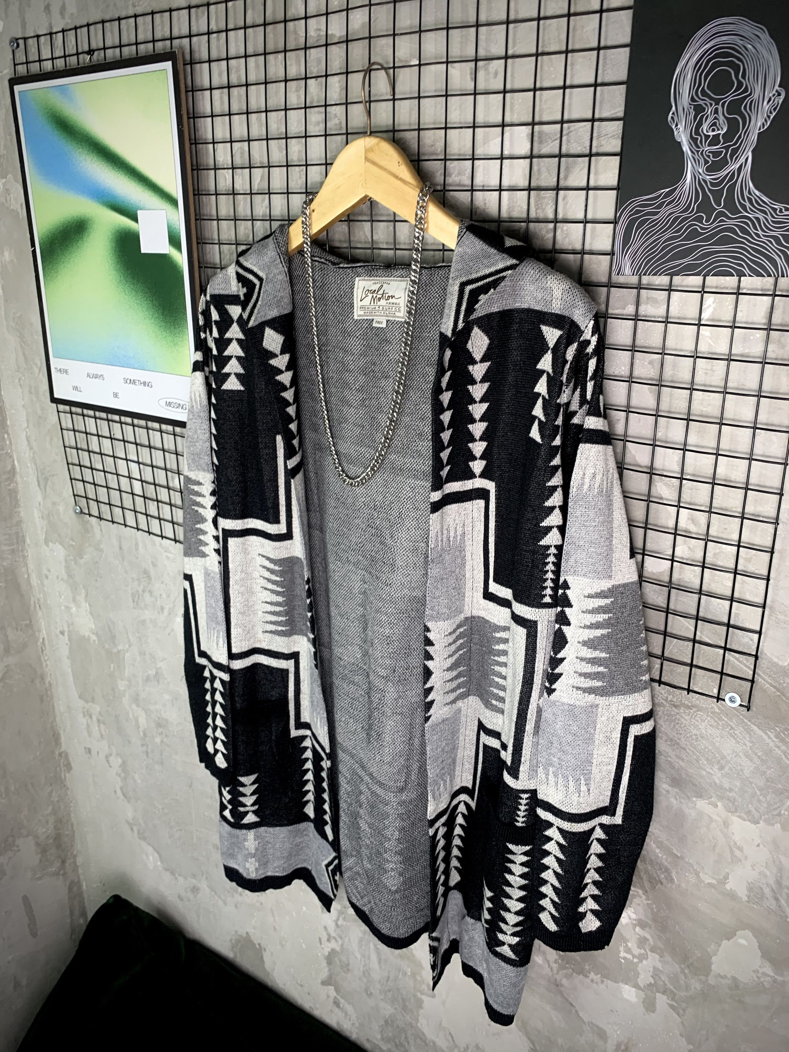 Pendleton LOCAL MOTION Navajo Native Pattern Hooded Open-Front Knit Size US L / EU 52-54 / 3 - 2 Thumbnail