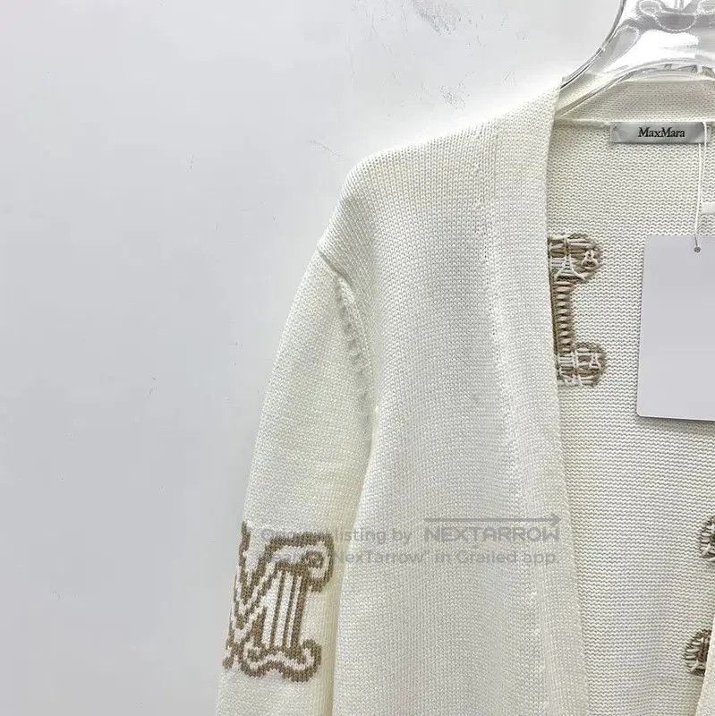 Max Mara MaxMara Women's White Cotton Cardigan . Size M / US 6-8 / IT 42-44 - 2 Thumbnail