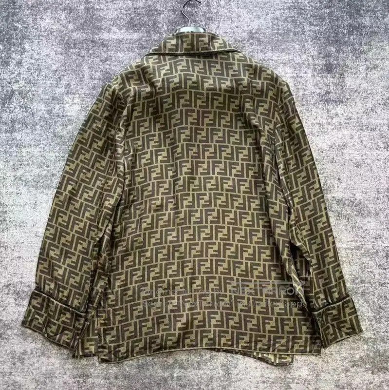 Fendi Fendi Khaki Silk Women's Blouse . Size M / US 6-8 / IT 42-44 - 2 Thumbnail