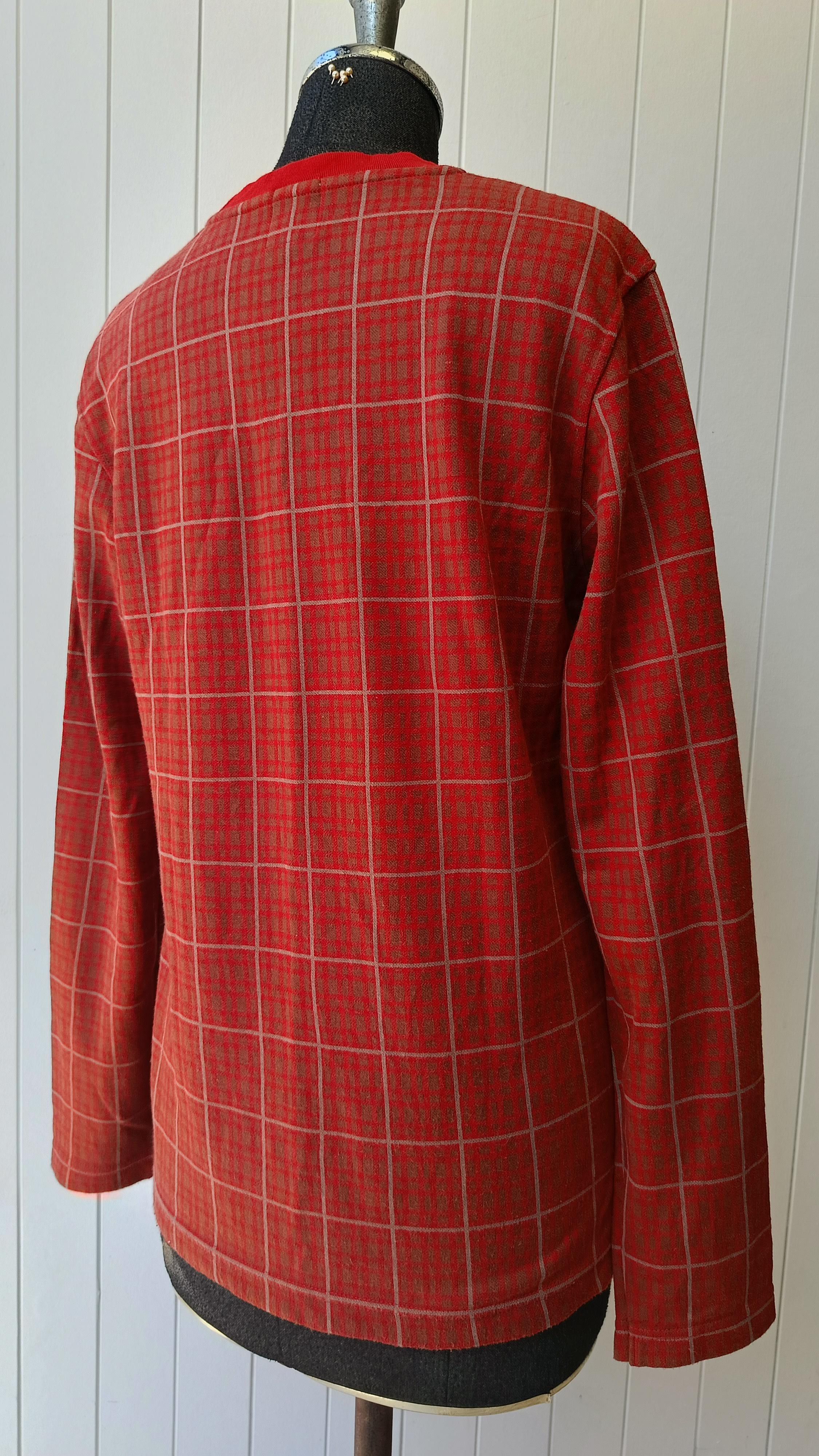 Yohji Yamamoto AAR Yohji Yamamoto design studio red plaid sweater ladies M Size M / US 6-8 / IT 42-44 - 7 Thumbnail