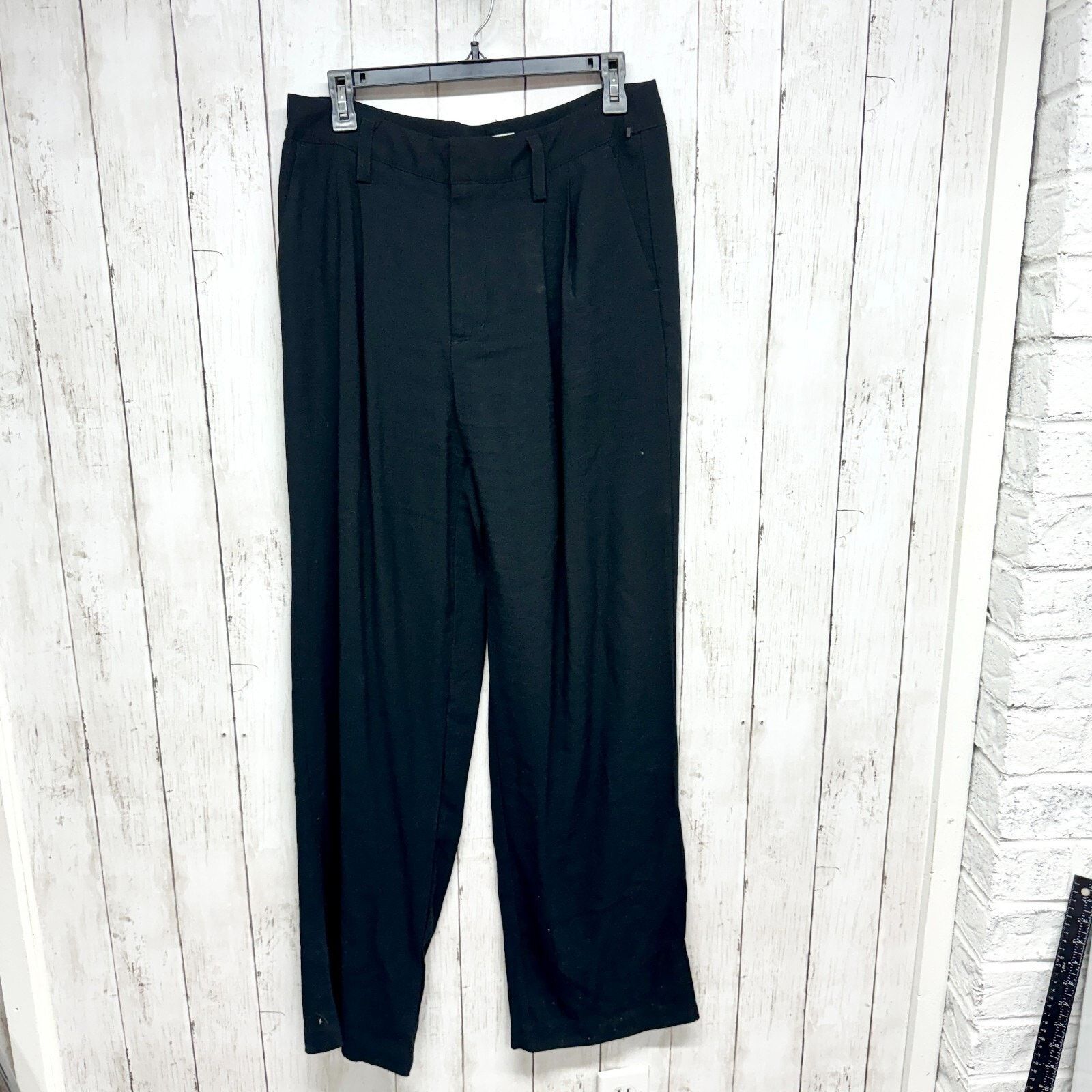 Other A New Day Pants Size 8 Black Straight Trousers Pleated Size 30" / US 8 / IT 44 - 1 Thumbnail