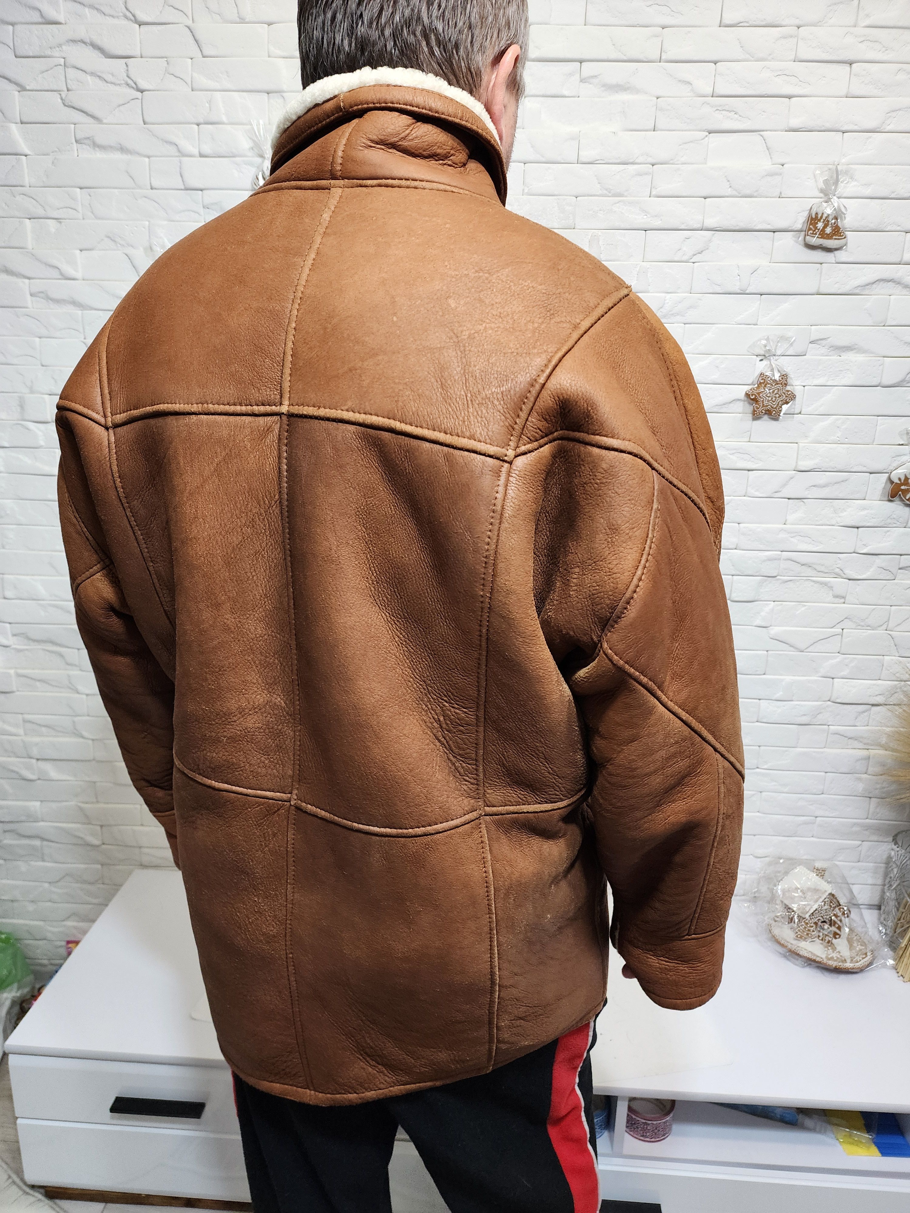 Furla Brown Sheepskin Coat: Men's Genuine Fur Jacket Size US XL / EU 56 / 4 - 7 Thumbnail