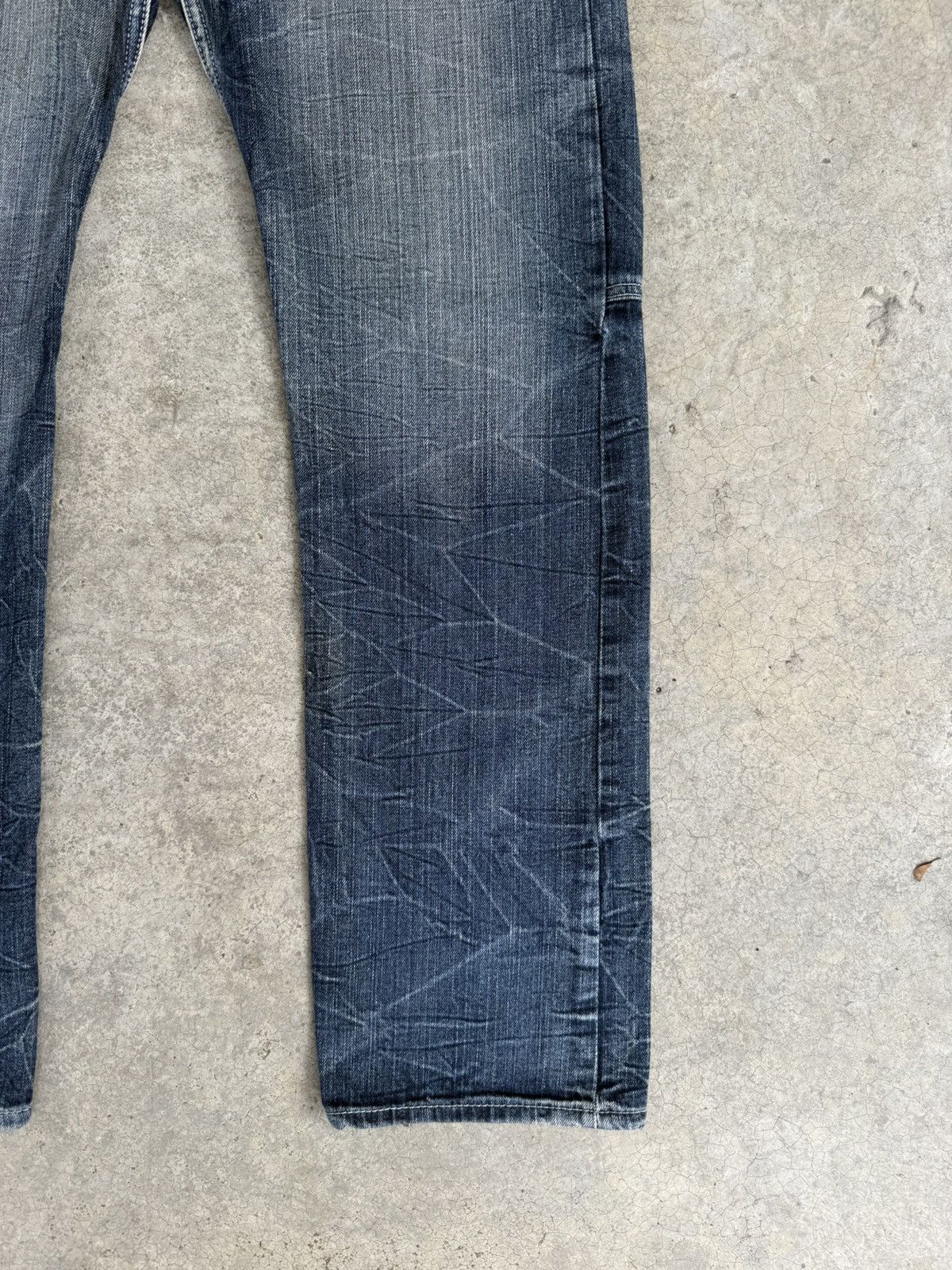 Japanese Brand Japanese Double Waist Dominate Embroidered Distressed Jeans Size US 33 - 7 Thumbnail