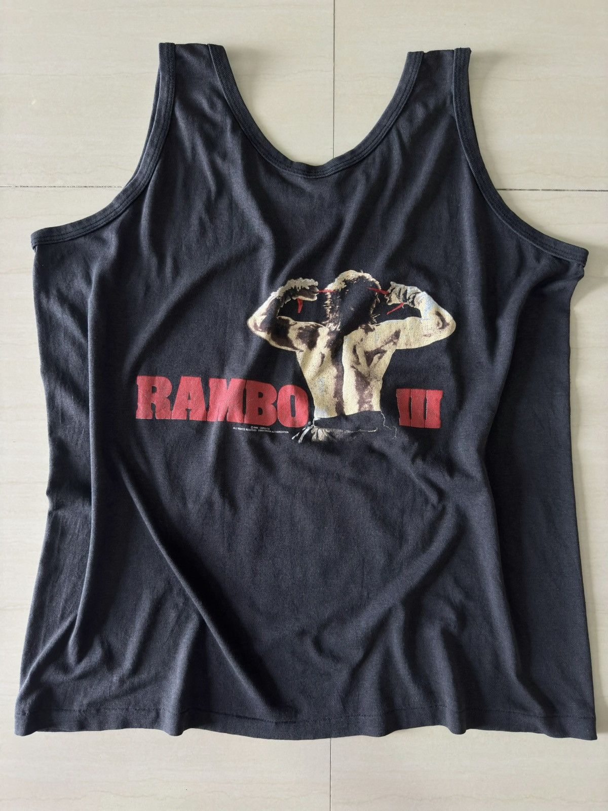 Vintage 1988 Rambo 3 III Movie Rocky Balboa Cobra 80s Stallone Shirt Size US XL / EU 56 / 4 - 2 Thumbnail