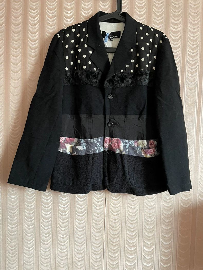 Comme des Garcons Comme Des Garcons Women's wool jacket polka-dot paneled bl Size M / US 6-8 / IT 42-44 - 1 Thumbnail
