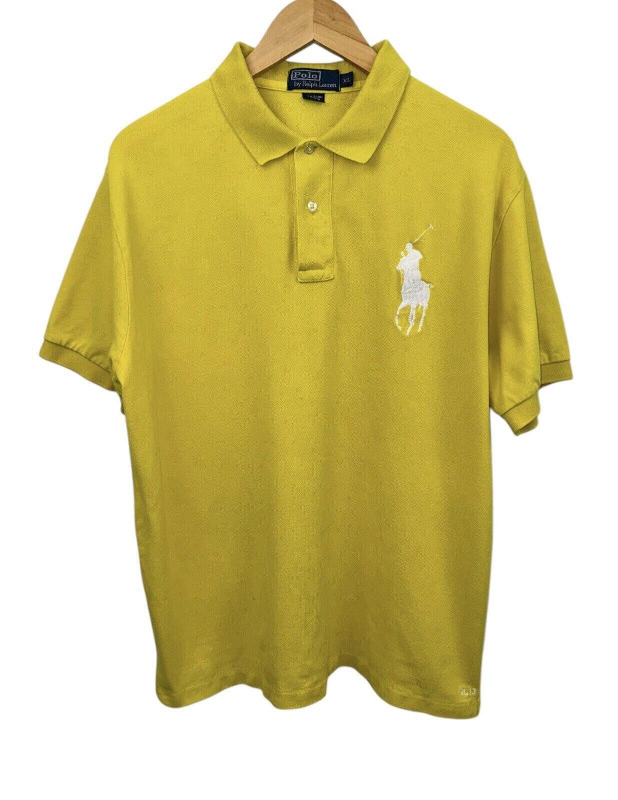 Polo Ralph Lauren Vintage Polo Ralph Lauren Dew Yellow Big Pony Polo Shirt XL Size US XL / EU 56 / 4 - 1 Thumbnail
