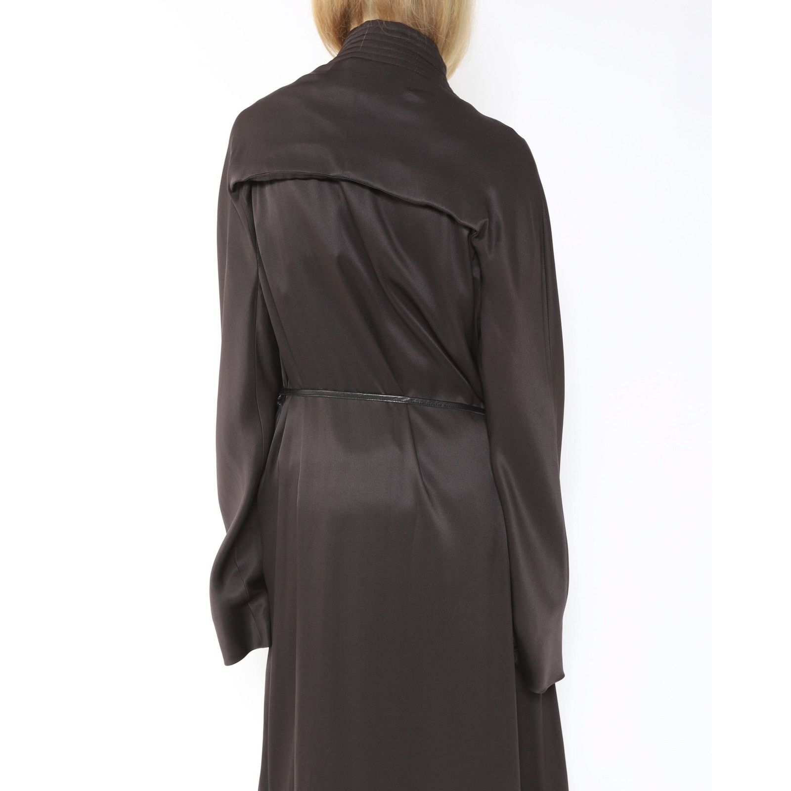Haider Ackermann FW12 Kimono with Leather Belt in Brown Viscose Size XS / US 0-2 / IT 36-38 - 6 Thumbnail