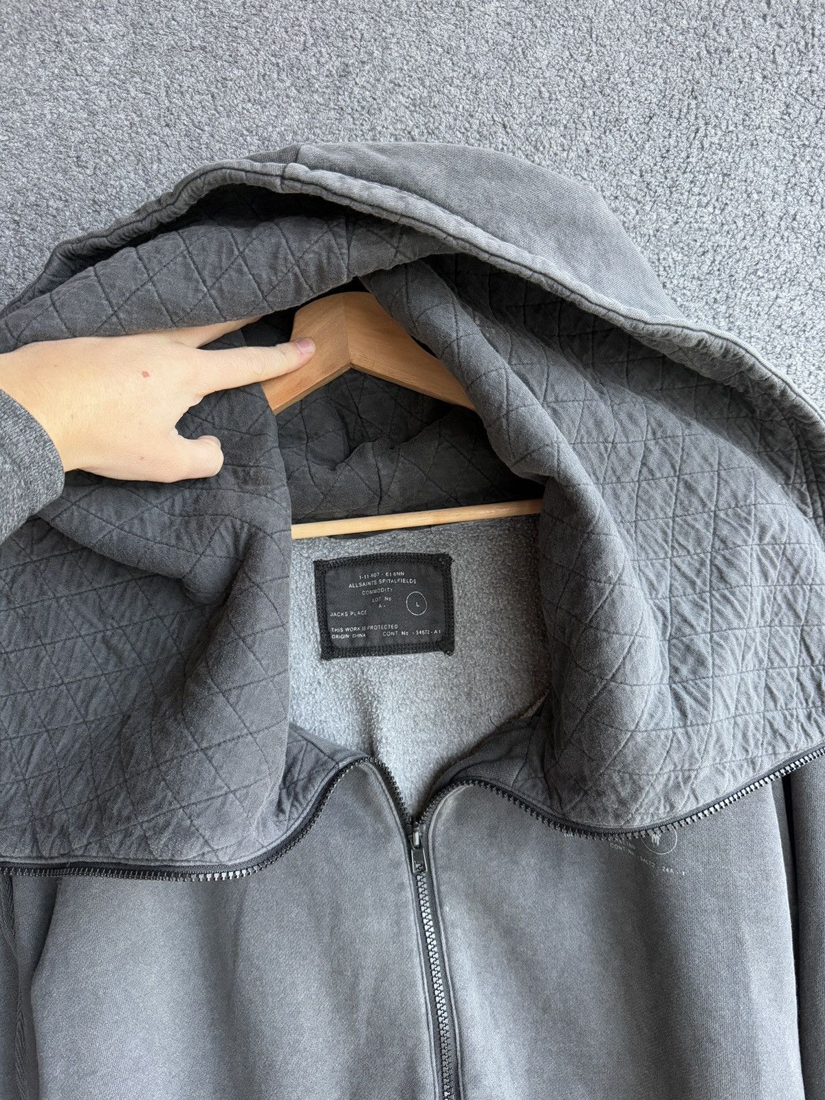 Allsaints AllSaints 1/4 Zip Hoodie Size US L / EU 52-54 / 3 - 2 Thumbnail