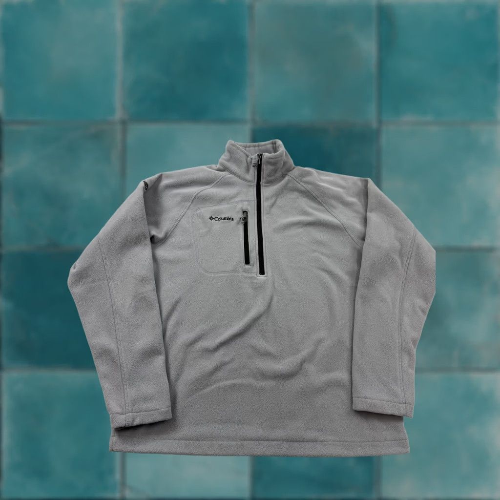 Vintage Columbia Fleece Jacket Mens Large Gray 1/4 Zip Pullover Chest Pocket Outdoor Size US L / EU 52-54 / 3 - 1 Thumbnail