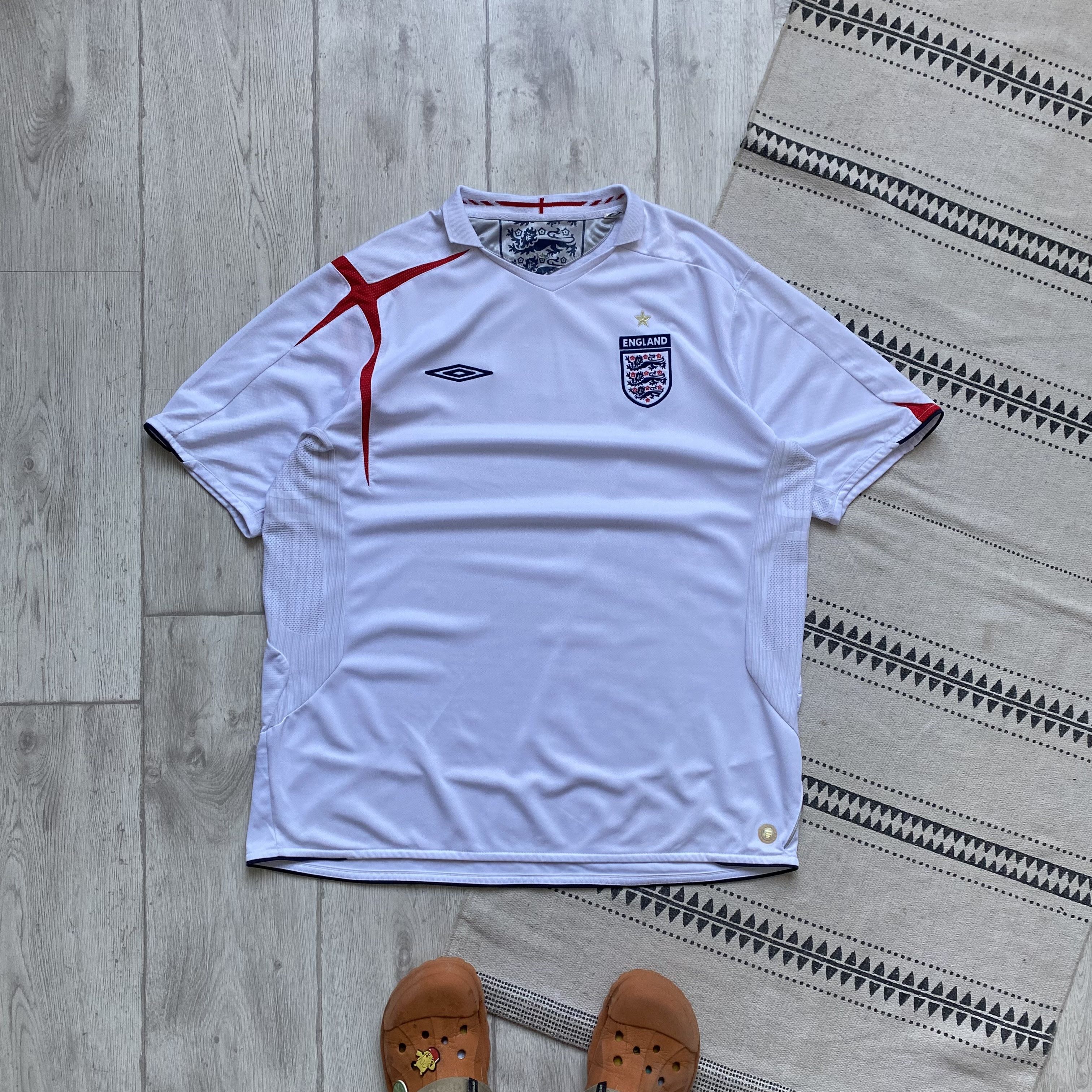 Umbro ⚽️ Vintage England Soccer jersey Blockore drill 2005 Size US XL / EU 56 / 4 - 1 Thumbnail