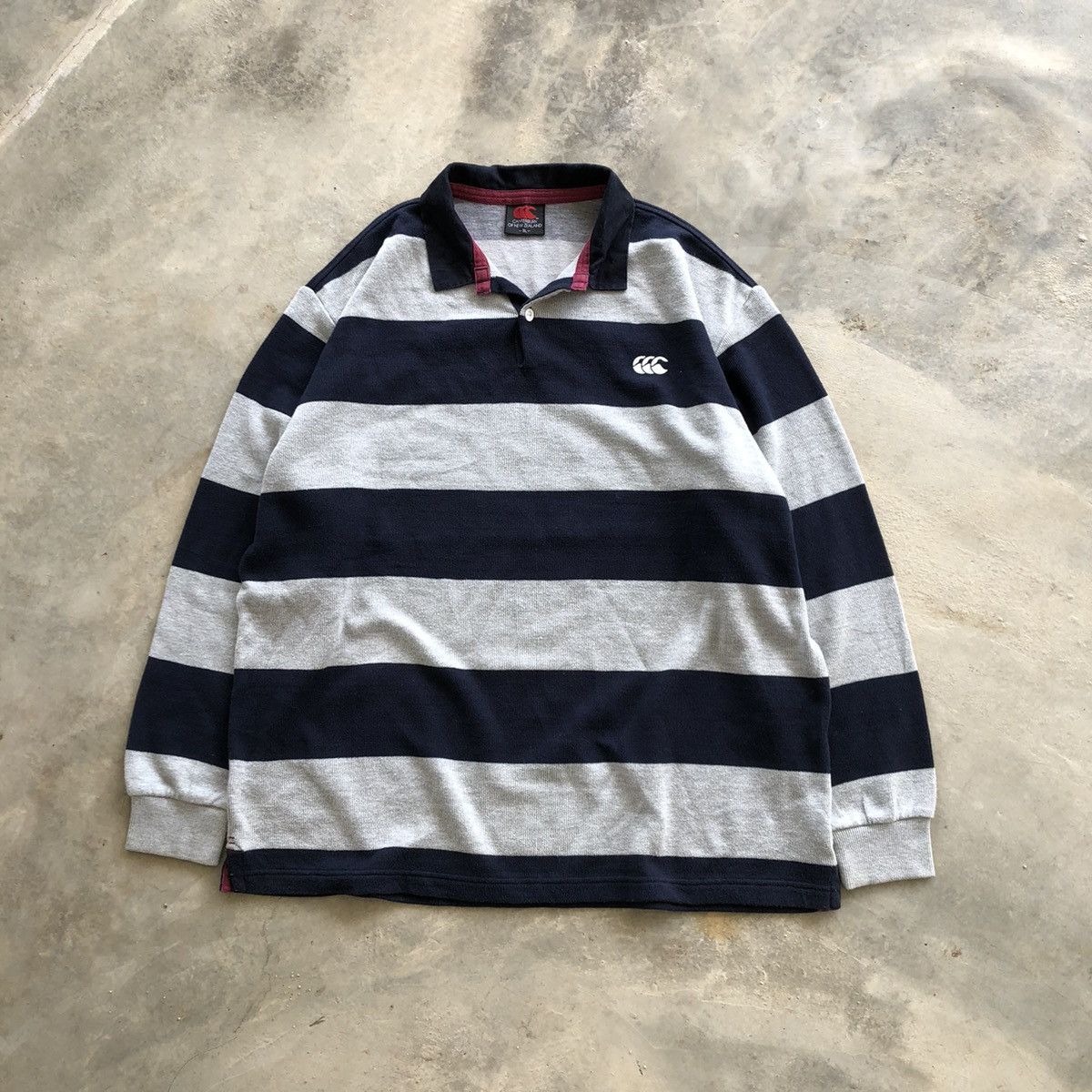 CANTERBURY of New Zealand Stripe Collar Sweater
