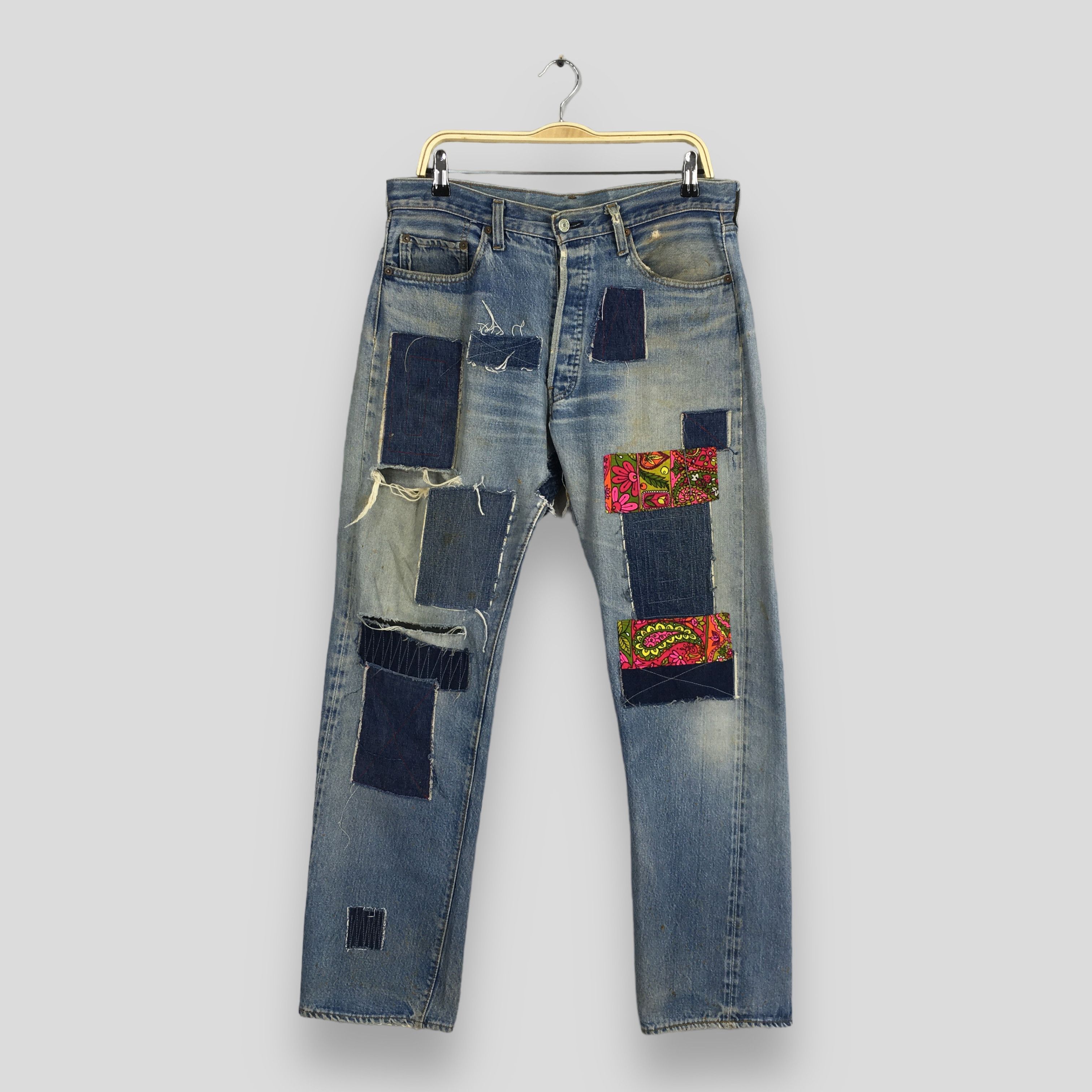 Size 33x31.5 Vintage 70s Levi's 501 Selvedge Stonewash Jeans