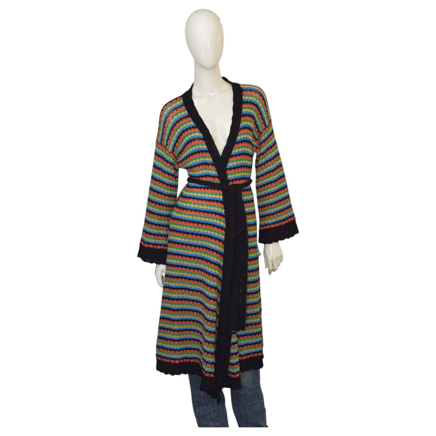 Alanui Alanui Multicolor Striped Knit Cotton Long Cardigan XS / S Size XS / US 0-2 / IT 36-38 - 1 Thumbnail