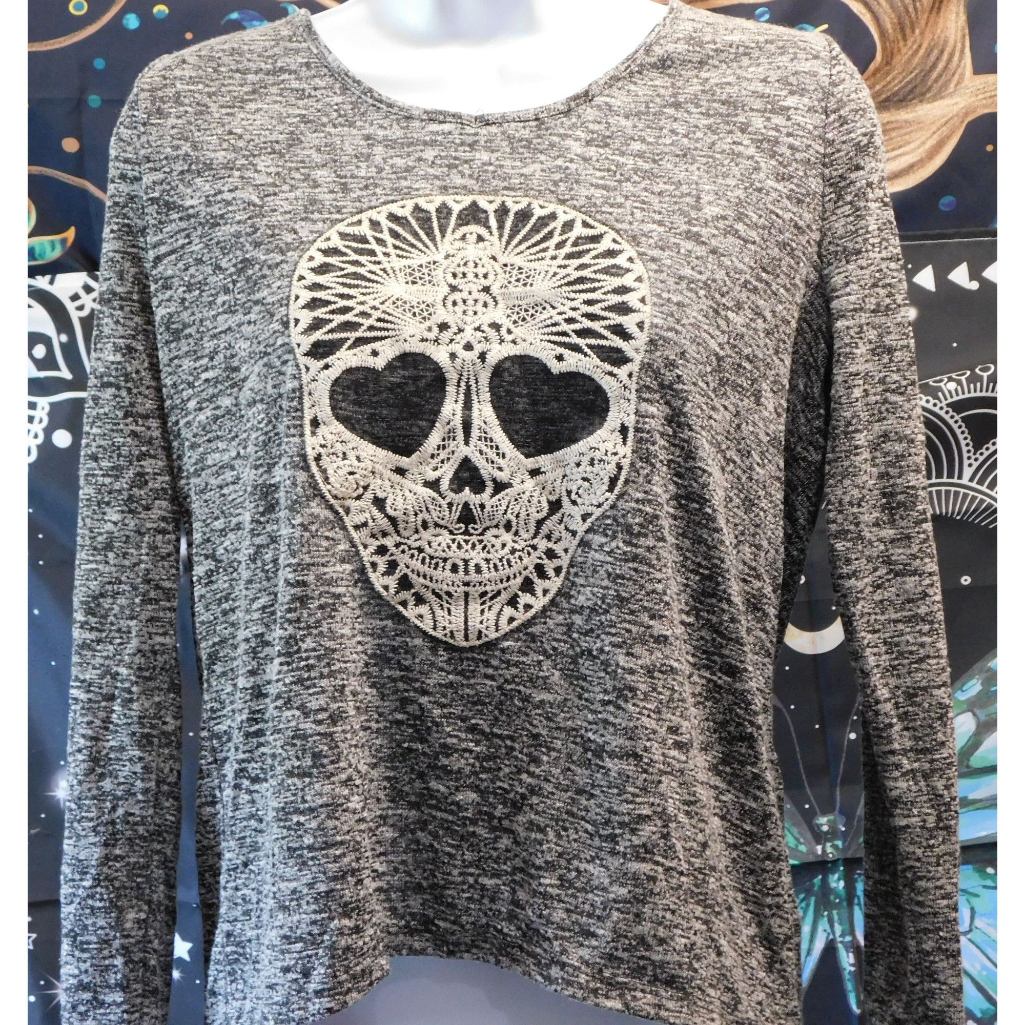Aeropostale Aeropostale Y2K Gothic Skull Long Sleeve Shirt Size M / US 6-8 / IT 42-44 - 4 Thumbnail