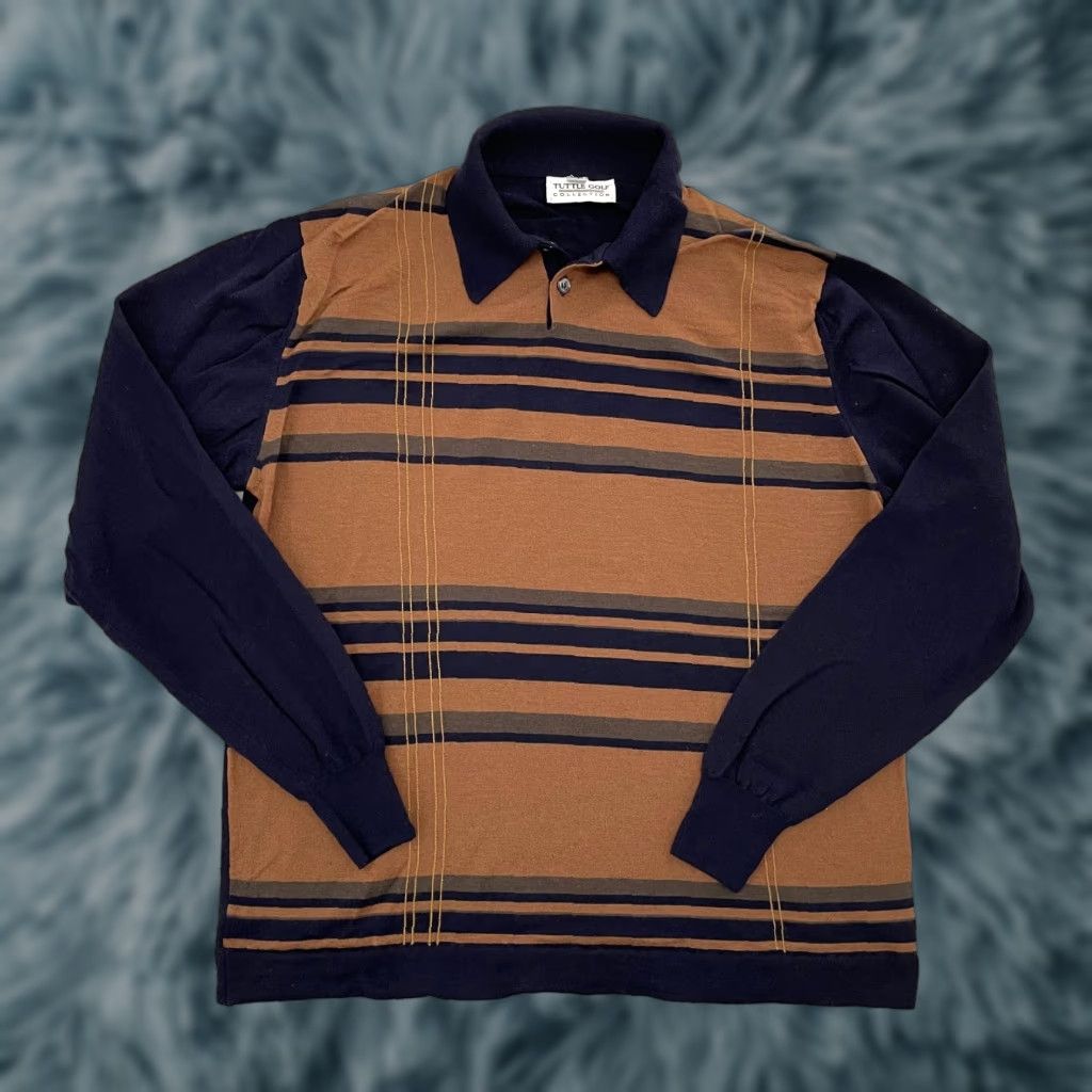 Vintage VINTAGE Tuttle Golf Sweater Shirt Adult Medium Blue Wool England Knit Mens M Size US M / EU 48-50 / 2 - 1 Thumbnail