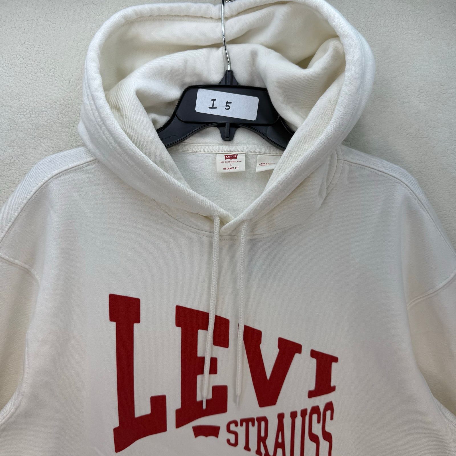 Levi's LEVI'S MEN'S XXL WHITE FLEECE HOODIE SIMPLICITY STYLE WARM Size US XXL / EU 58 / 5 - 2 Thumbnail