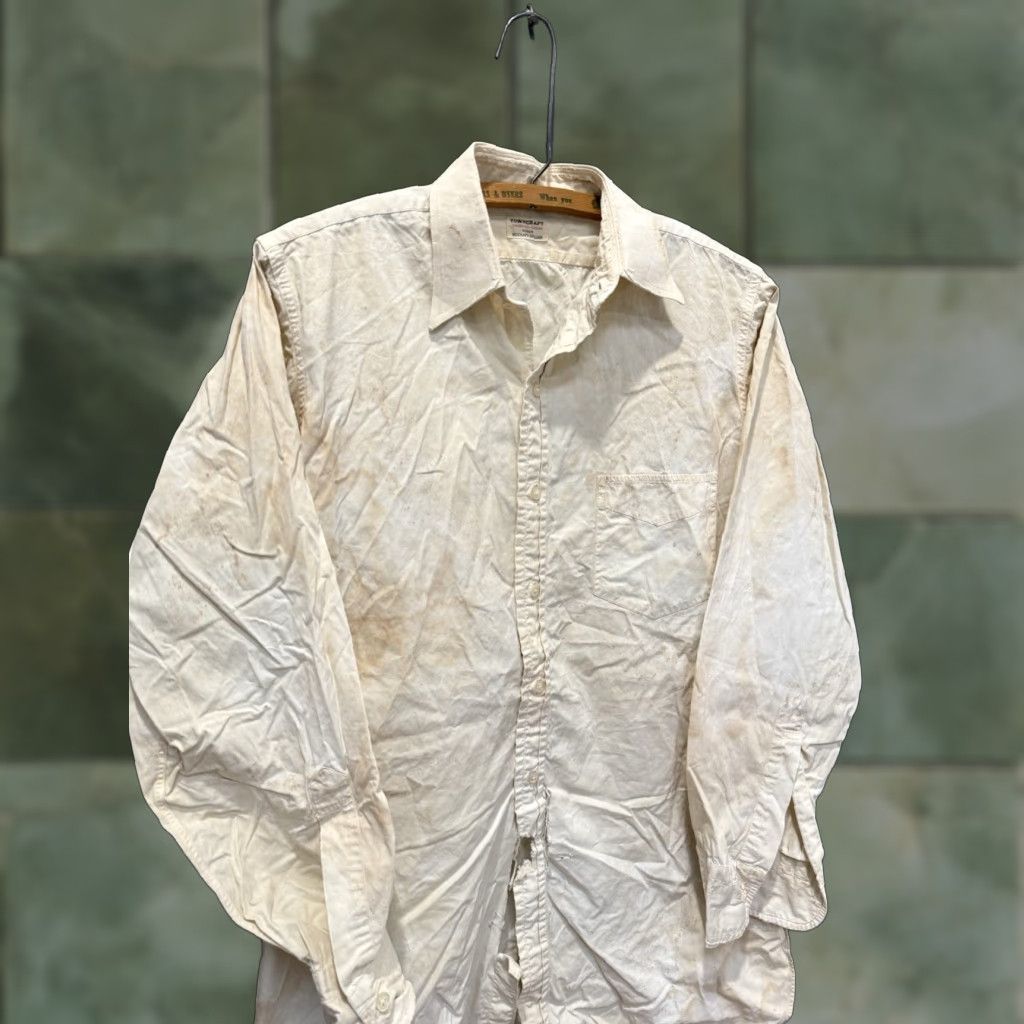 Vintage VINTAGE Towncraft Shirt Sanforized White Cotton Button-Front 1940s Medium Mens Size US M / EU 48-50 / 2 - 1 Thumbnail