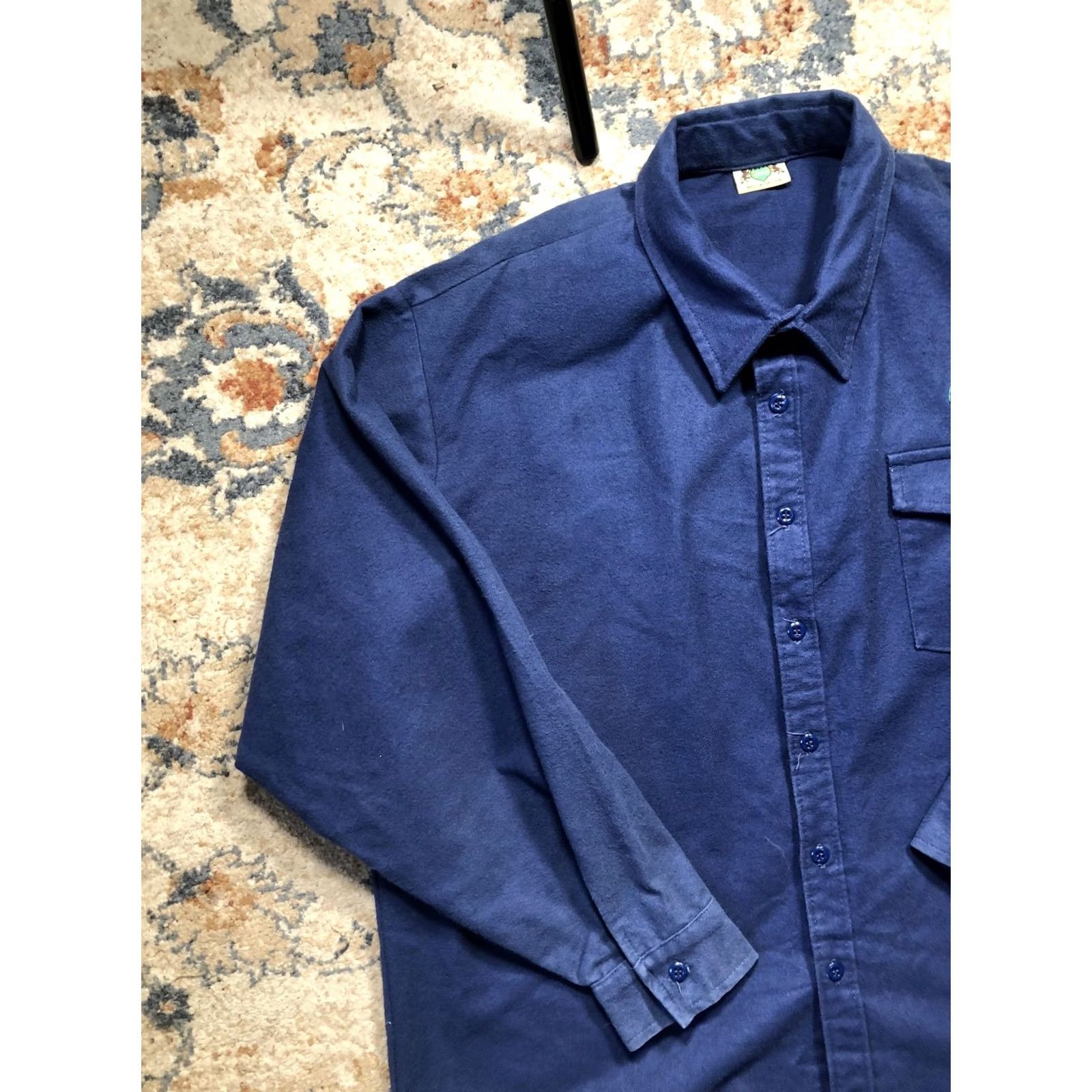 IDEA VINTAGE Ideal Shirt Mens 2XL Blue Flannel Duck Embroidered Hunting Made USA Size US XXL / EU 58 / 5 - 3 Thumbnail
