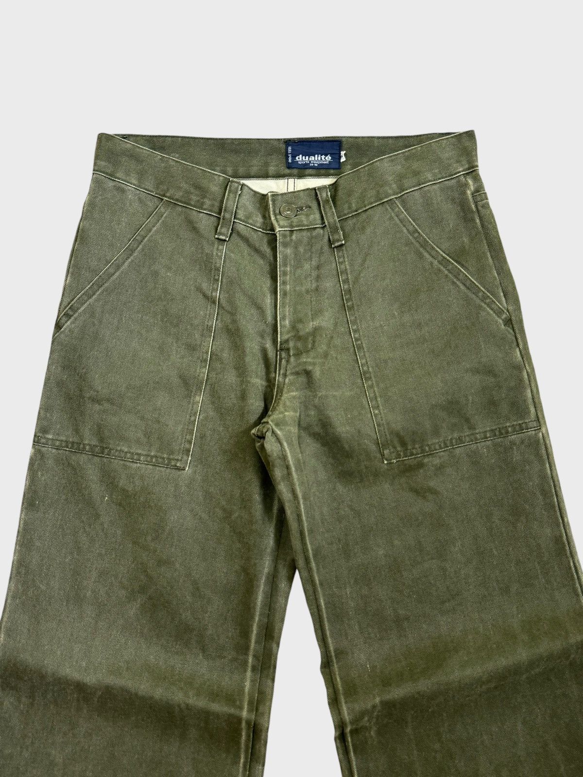 Japanese Brand × Le Grande Bleu (L.G.B.) Vintage Flare Dualite Baker Pants Army Wide leg Style Size US 29 - 3 Thumbnail