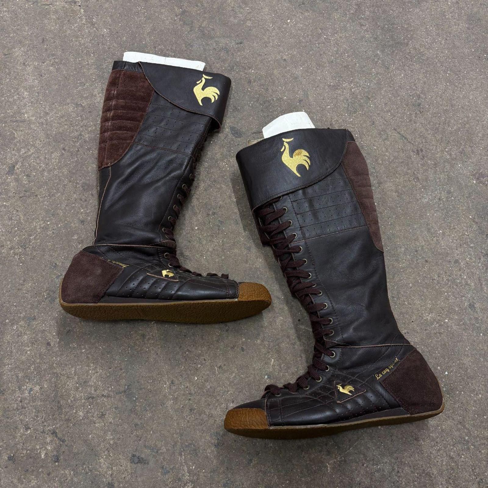 Le Coq Sportif Vintage Le Coq Sportif Genuine Leather Boxing Boots Brown 39 Size US 8.5 / IT 38.5 - 1 Thumbnail
