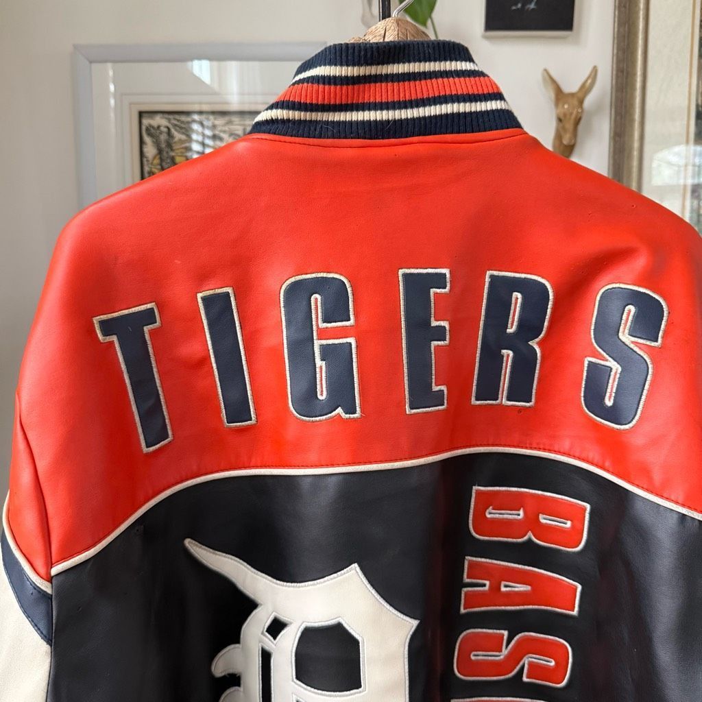 MLB Vintage 90s Official MLB Detroit Tigers Baseball Faux Leathe Size US XL / EU 56 / 4 - 3 Thumbnail