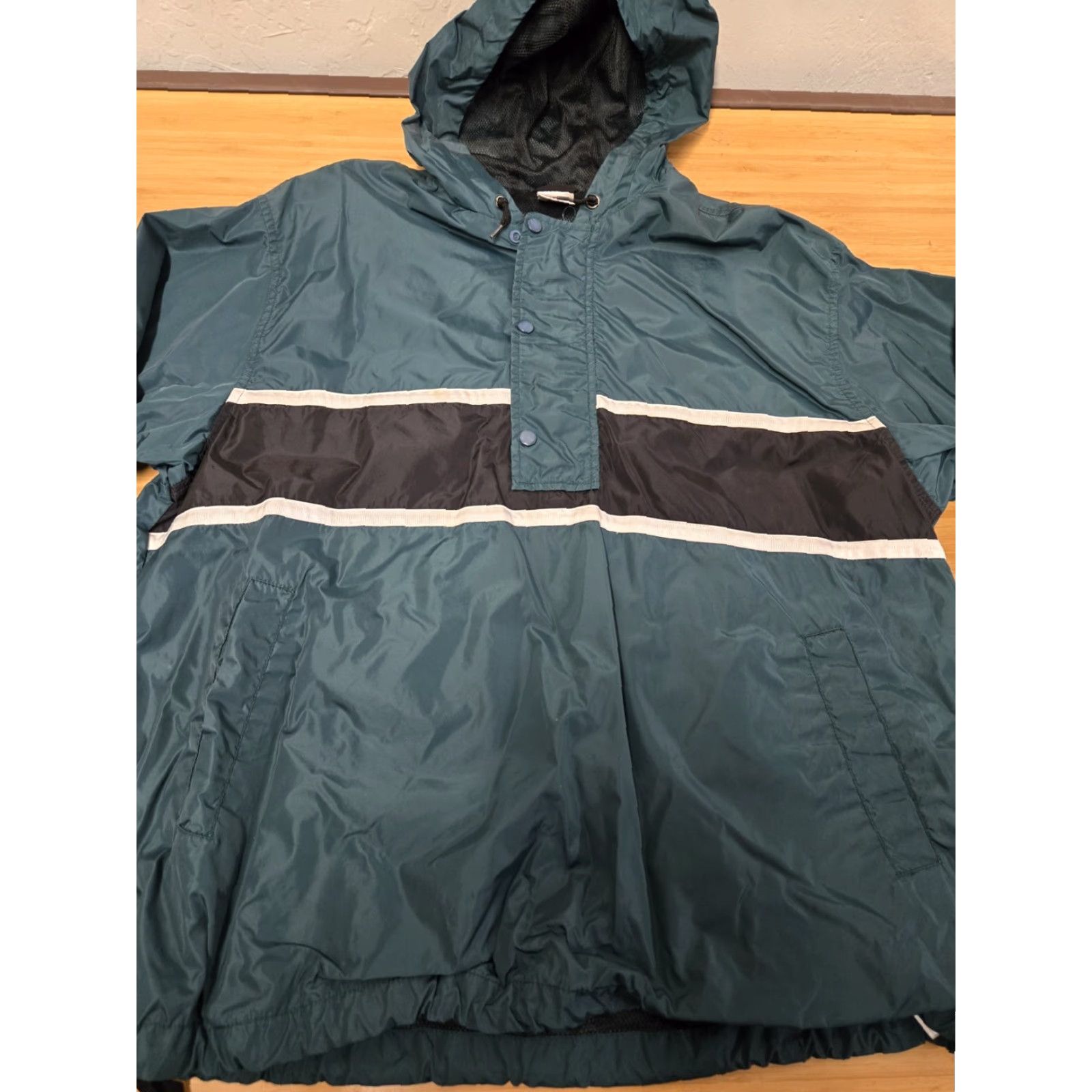 Nike VINTAGE Nike Windbreaker Jacket Mens Large Green 1/4 Zip Nylon White Tag Size US L / EU 52-54 / 3 - 3 Thumbnail