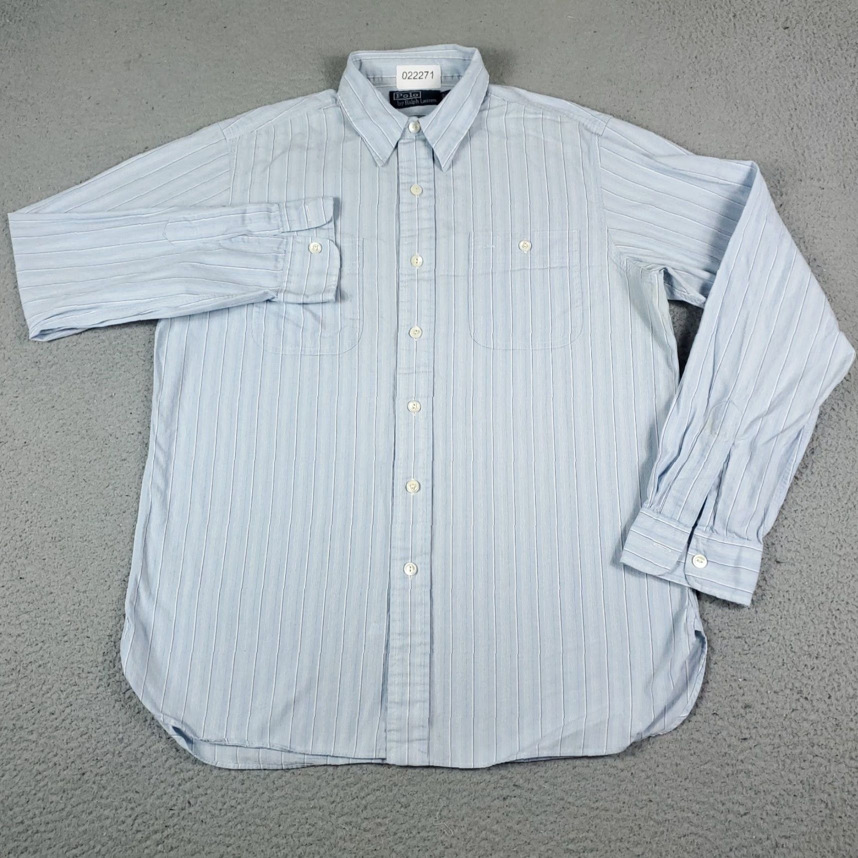 Ralph Lauren Ralph Lauren Button-Up Shirt Mens Medium Blue Striped Casual Long Sleeve Preppy Size US M / EU 48-50 / 2 - 2 Thumbnail