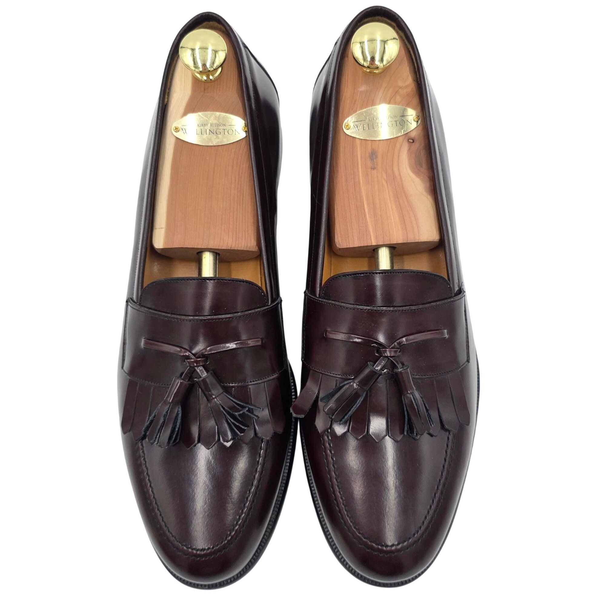 Mezlan Mezlan Spain Burgundy Gloss Leather Tassel Kiltie Loafers Size US 11.5 / EU 44-45 - 10 Thumbnail