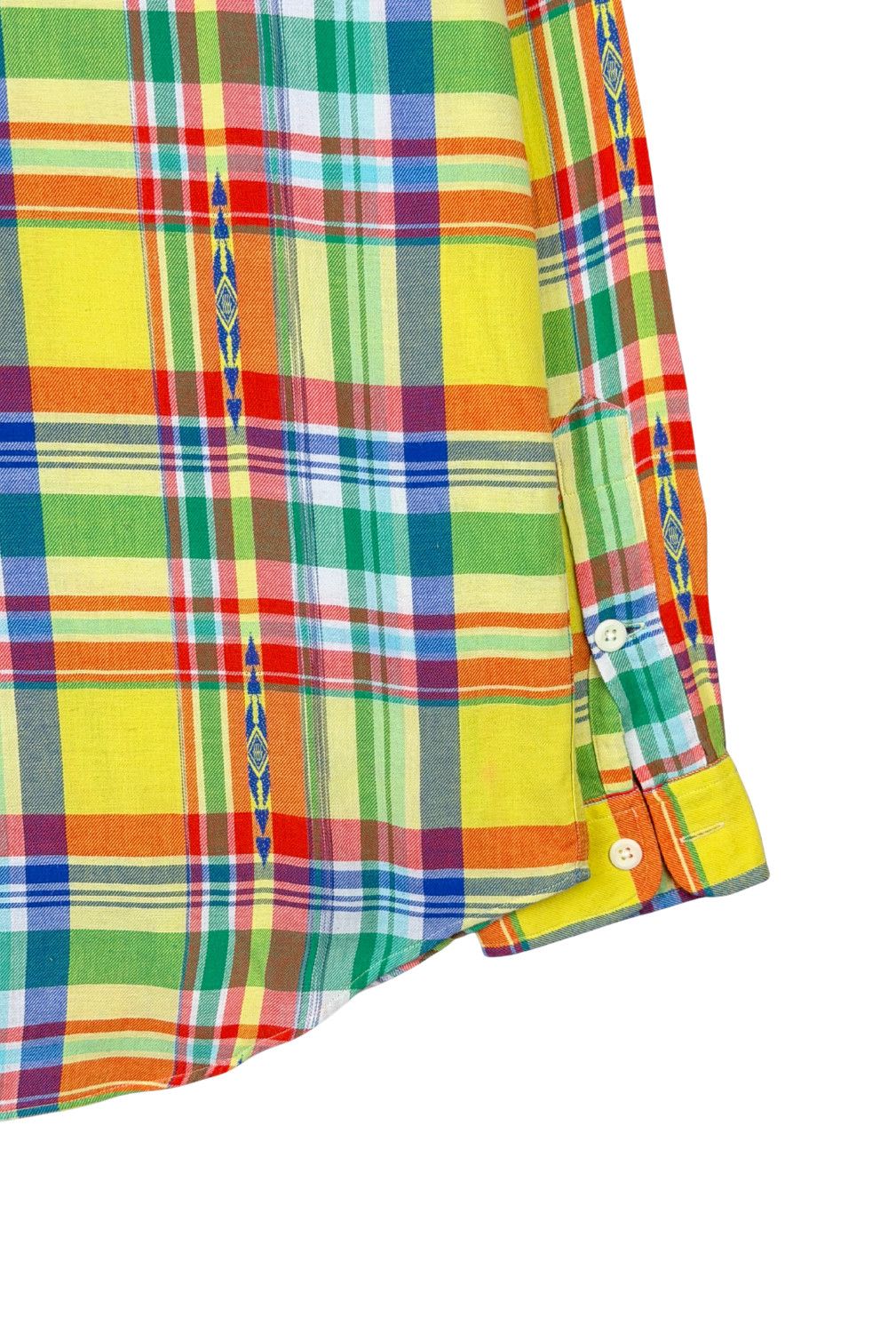 Polo Ralph Lauren SS01 PRL Multicolor Madras Plaid Shirt with Woven Motifs Size US M / EU 48-50 / 2 - 9 Thumbnail