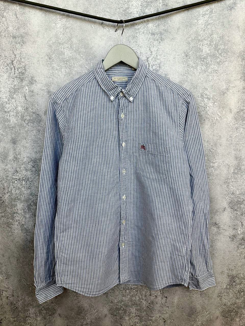 Burberry Burberry Brit Blue Striped Linen Cotton Button Down Shirt LS Size US M / EU 48-50 / 2 - 1 Thumbnail