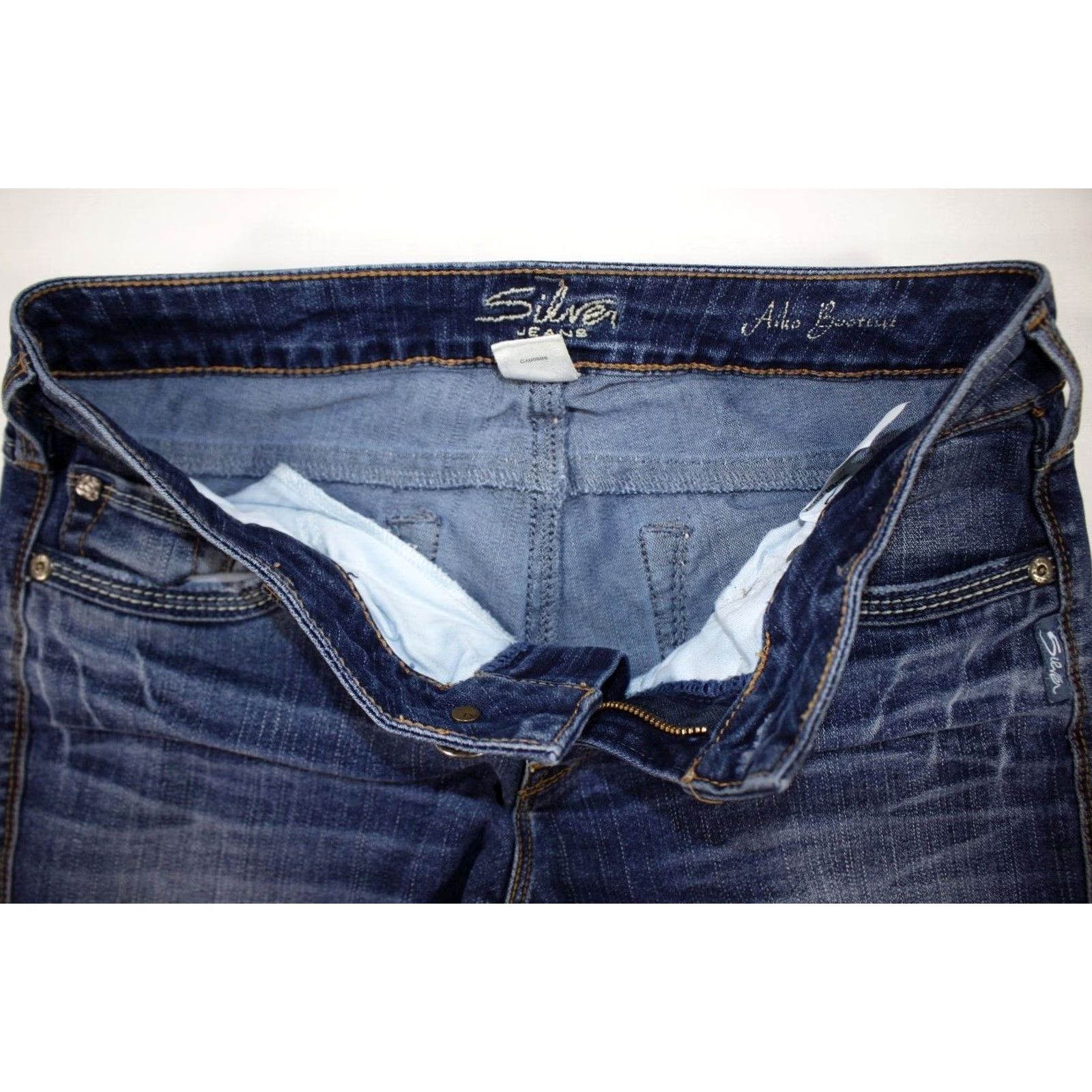 Silver Jeans Co. Silver Jeans Aiko Bootcut Distressed Dark Wash Women's 28x31 Jeans Size 28" / US 6 / IT 42 - 6 Thumbnail