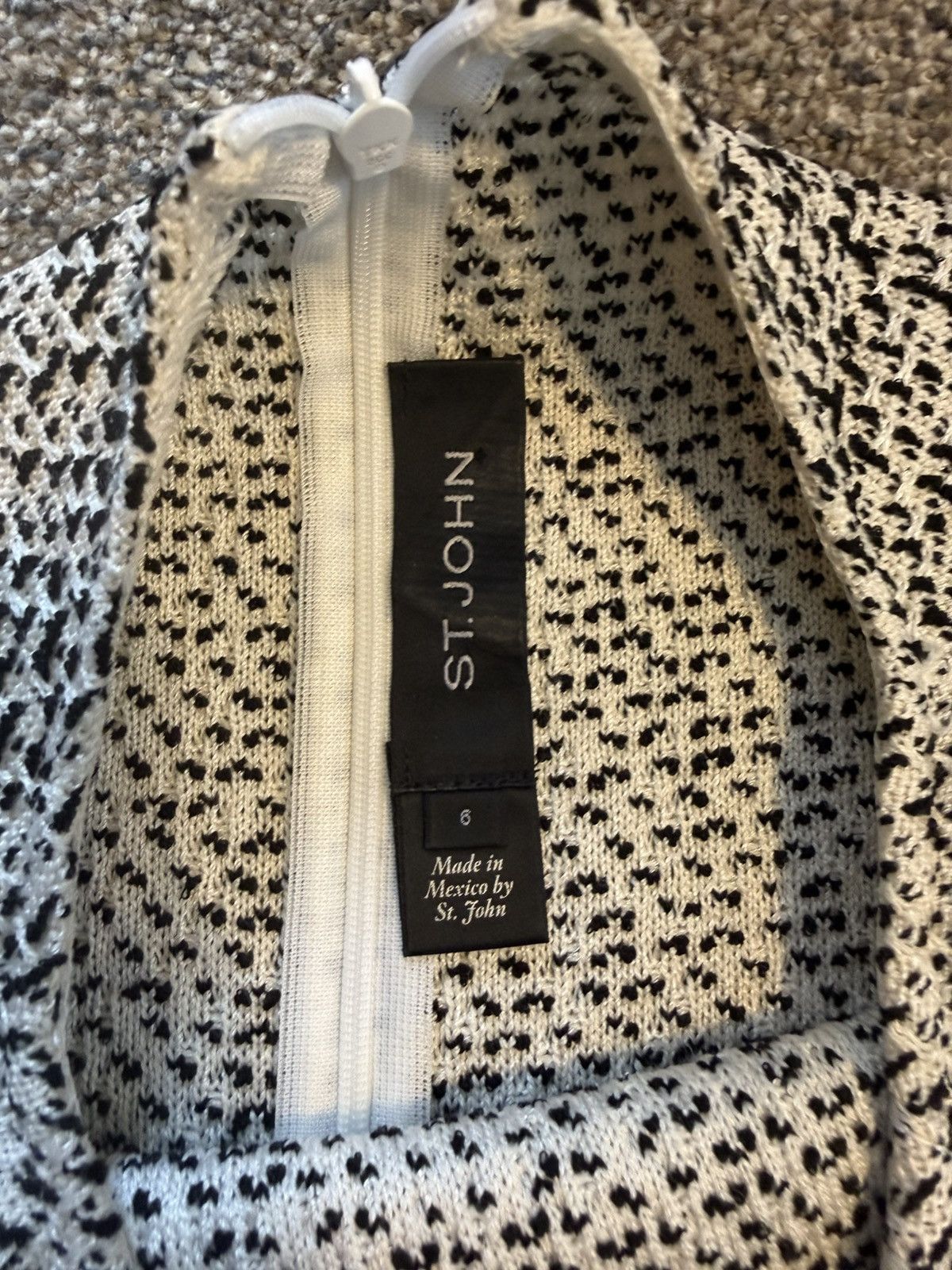 St. John St. John Black & White Knit Sheath Dress – Size 6 Size M / US 6-8 / IT 42-44 - 6 Thumbnail