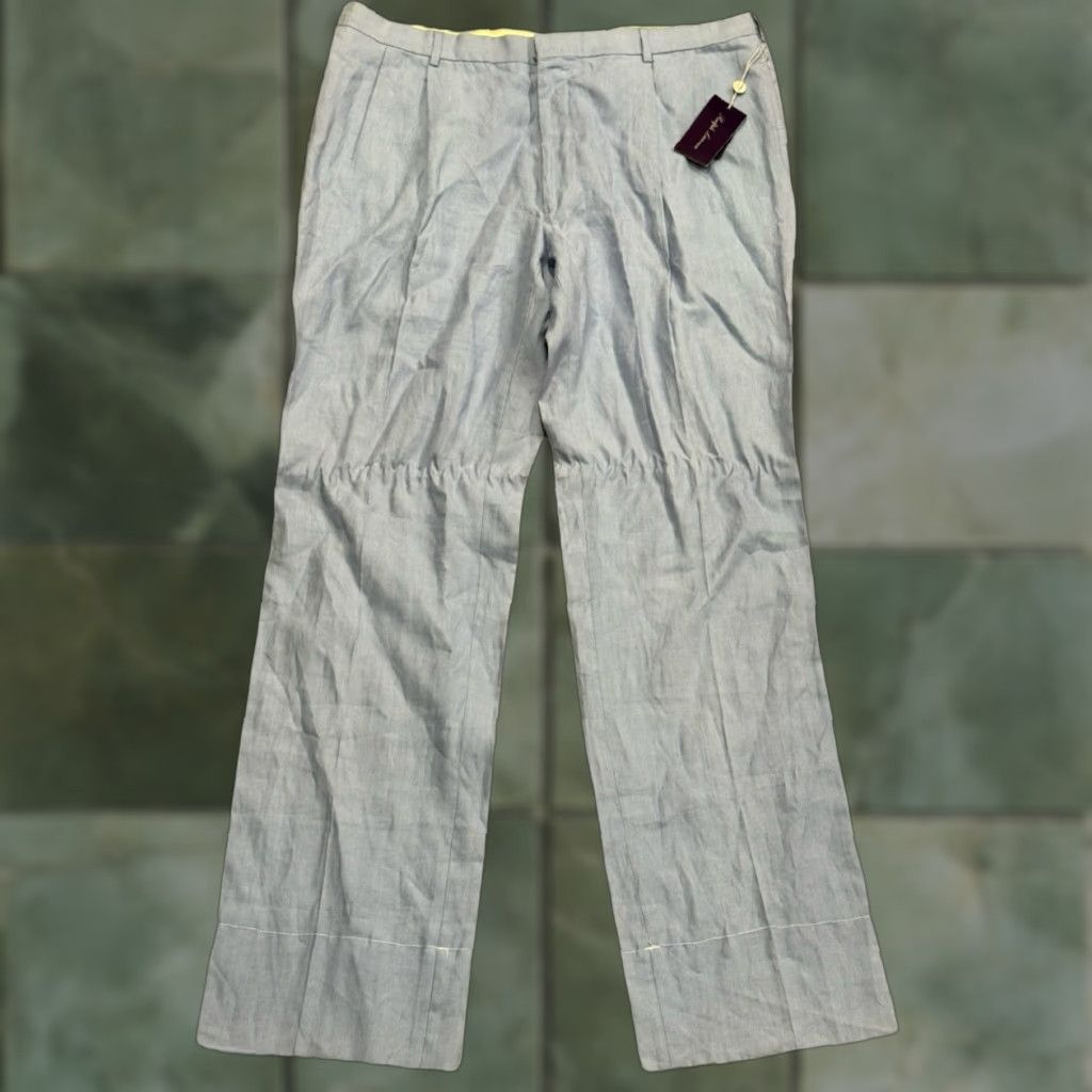 NWT Ralph Lauren Purple Label Dress Pants 100% Linen Regular Fit 40x34.5  Light Blue Mens