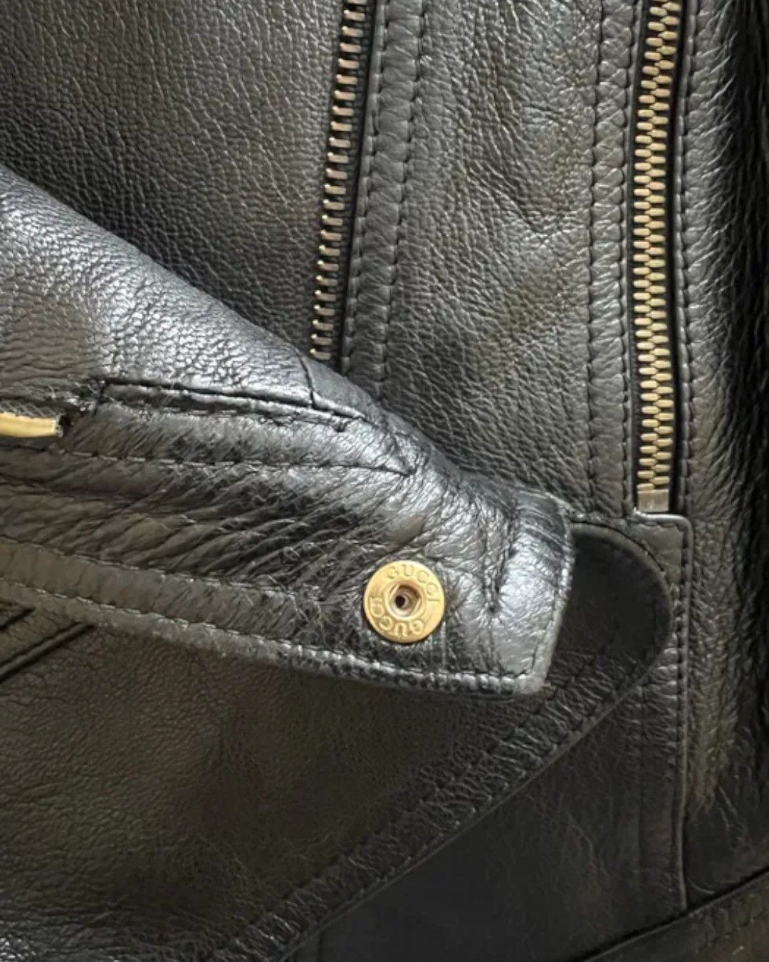 Gucci ASYMMETRIC CLOSURE BIKER LEATHER JACKET BY TOM FORD Size S / US 4 / IT 40 - 8 Thumbnail