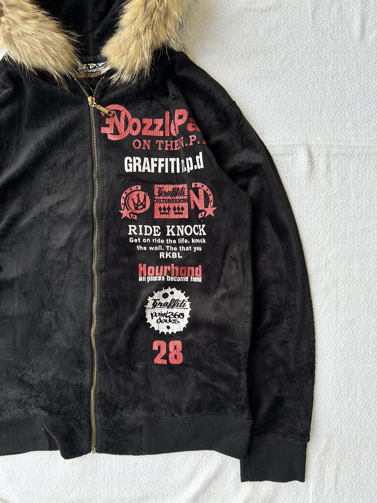 If Six Was Nine × Japanese Brand × Le Grande Bleu (L.G.B.) Velvet fur zip hoodie poem one's sunday best style Ifsix lgb Size US L / EU 52-54 / 3 - 6 Thumbnail