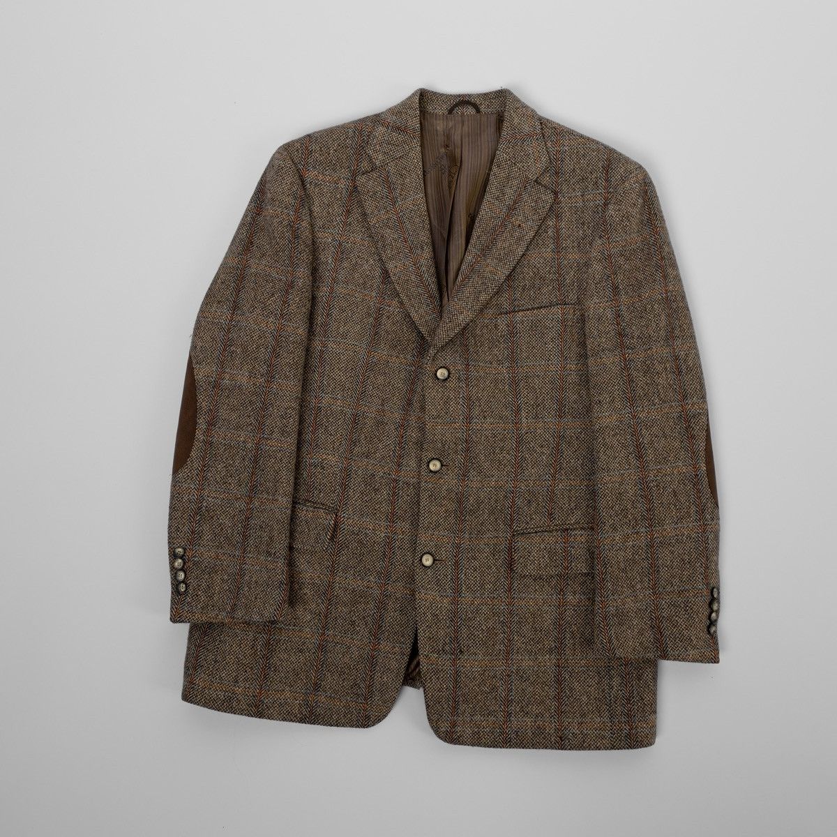 Harris Tweed Harris Tweed Mario Barutti Blazer Brown Check Wool Jacket Size 42S - 3 Thumbnail