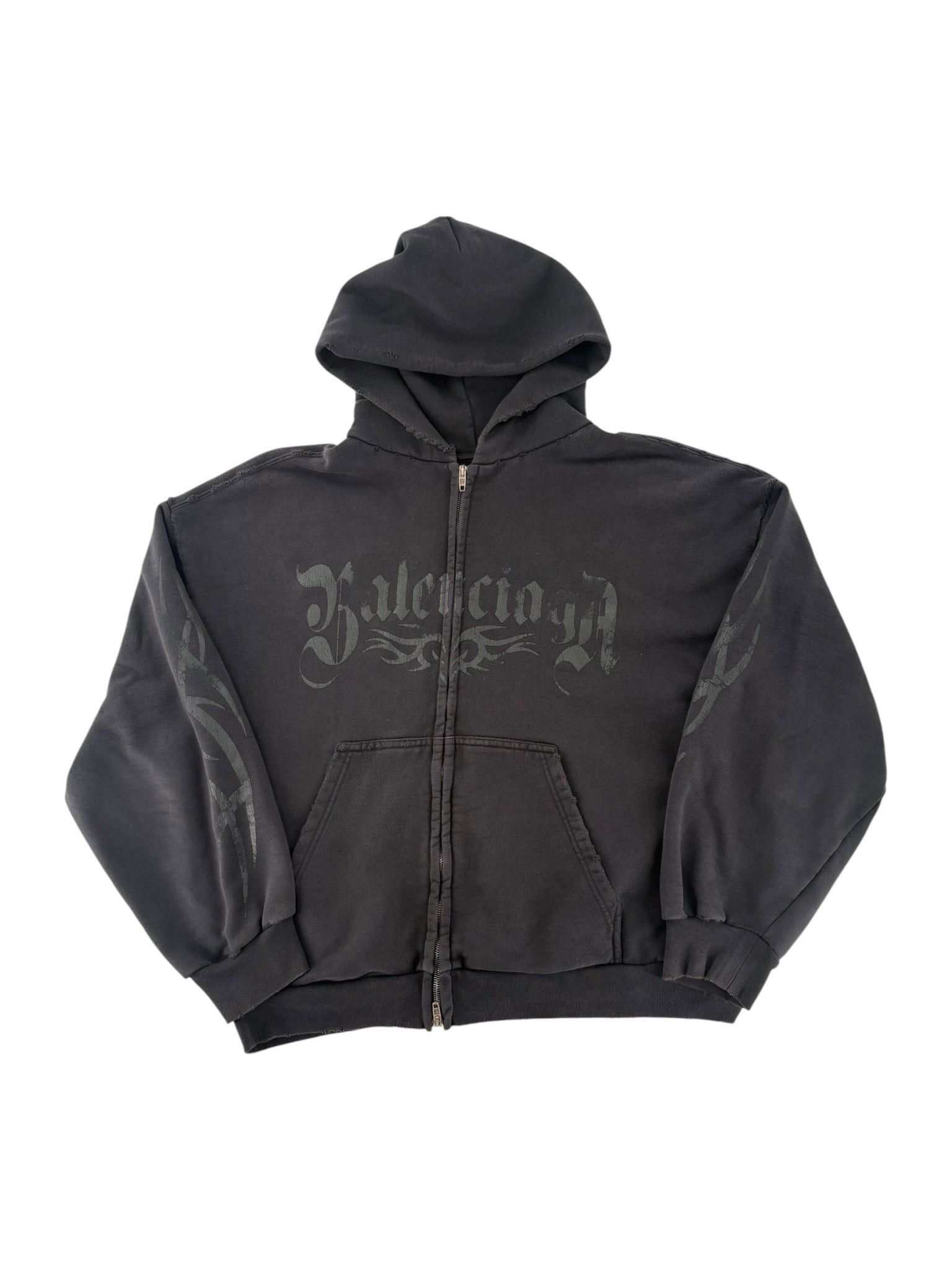 Balenciaga Balenciaga tab worn zip up hoodie | Grailed