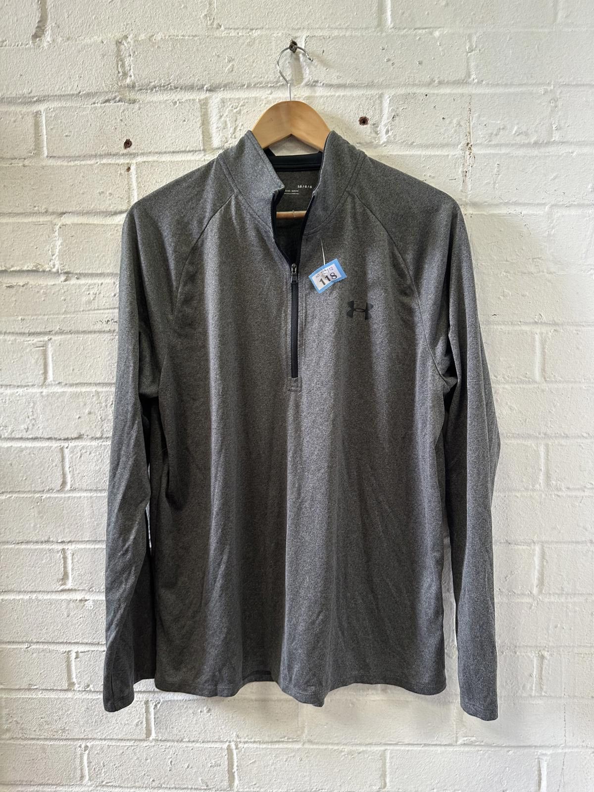 Under Armour Under Armour Men's Gray Long Sleeve Half-Zip Activewear Top Size US L / EU 52-54 / 3 - 1 Thumbnail