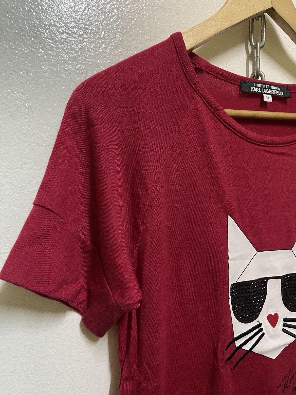 Karl Lagerfeld Karl Loves Choupette T Shirt Limited Edition Red Size XS / US 0-2 / IT 36-38 - 2 Thumbnail