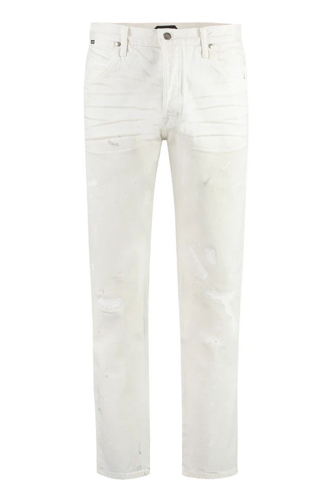 image of Tom Ford O1Loc1C0424 Dpt002 Denim Pant In White, Men's (Size 36)