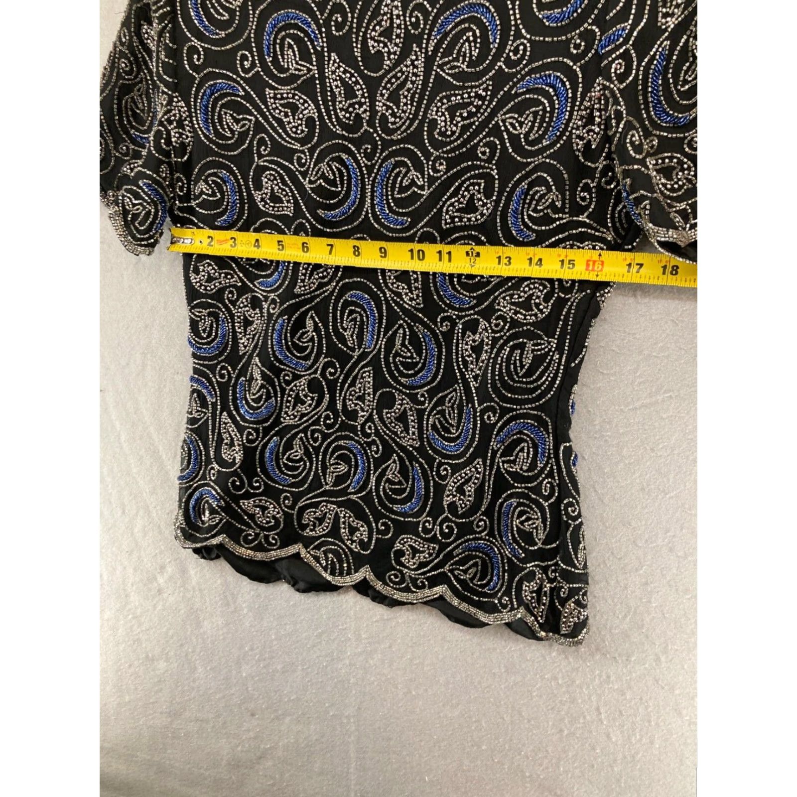 Vintage VINTAGE Scala Silk Blouse Large Beaded 80s 90s Eveningwear Cocktail Women's India Embellished Size L / US 10 / IT 46 - 2 Thumbnail