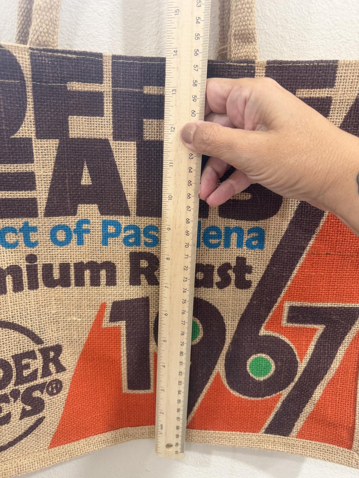 Other Trader Joe's "Coffee Beans 1967" Jute Shopper Tote Bag Size ONE SIZE - 6 Thumbnail