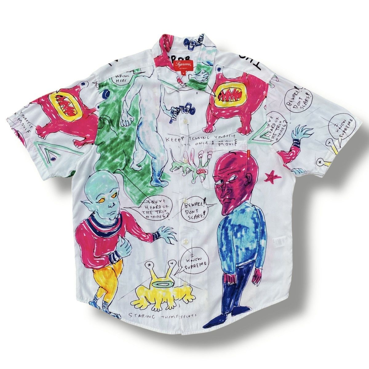 Supreme RARE Supreme SS20 Daniel Johnston Rayon S/S Buttondown Shirt Size US M / EU 48-50 / 2 - 2 Thumbnail